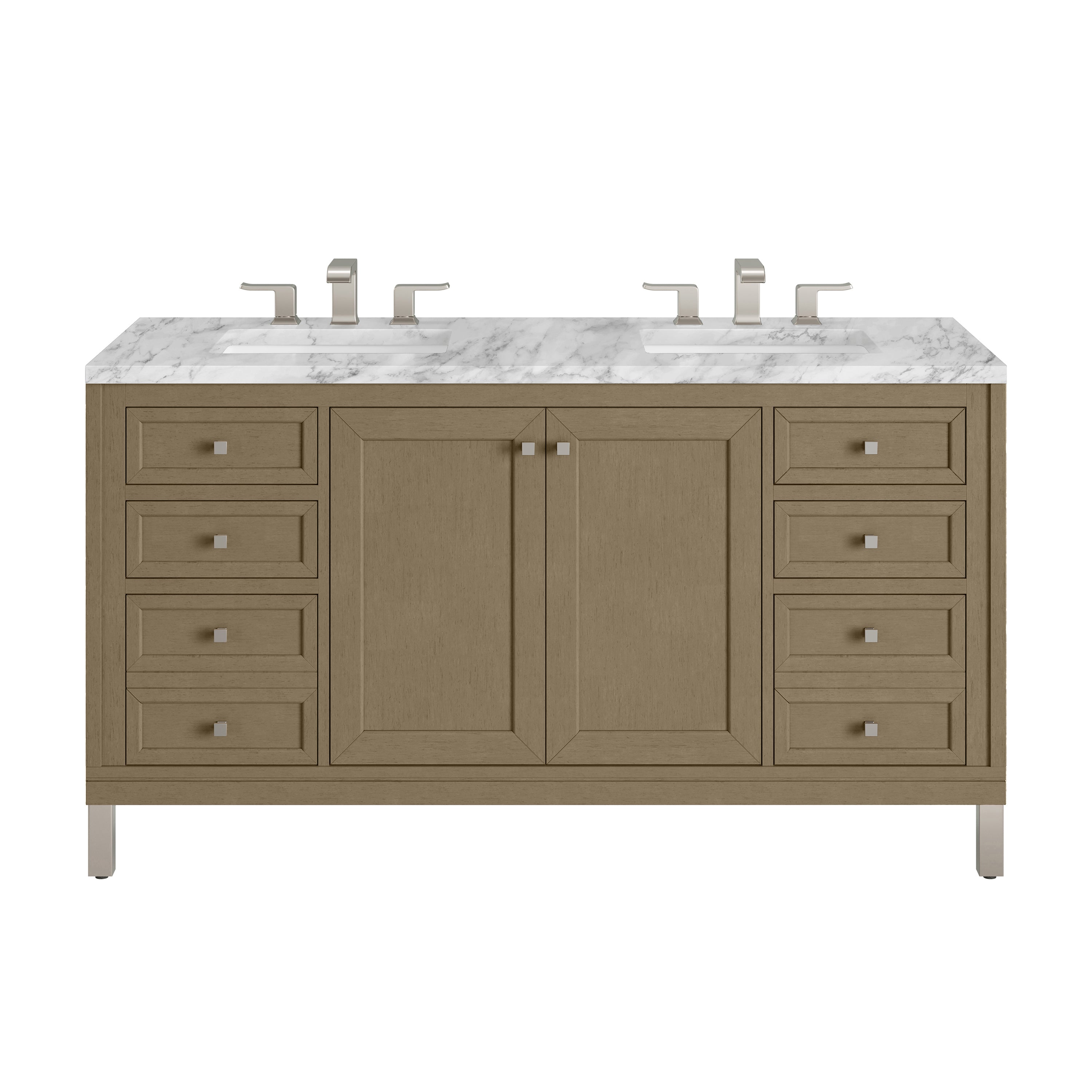 James Martin Vanities Chicago 60" Double Vanity - Walnut Whisper