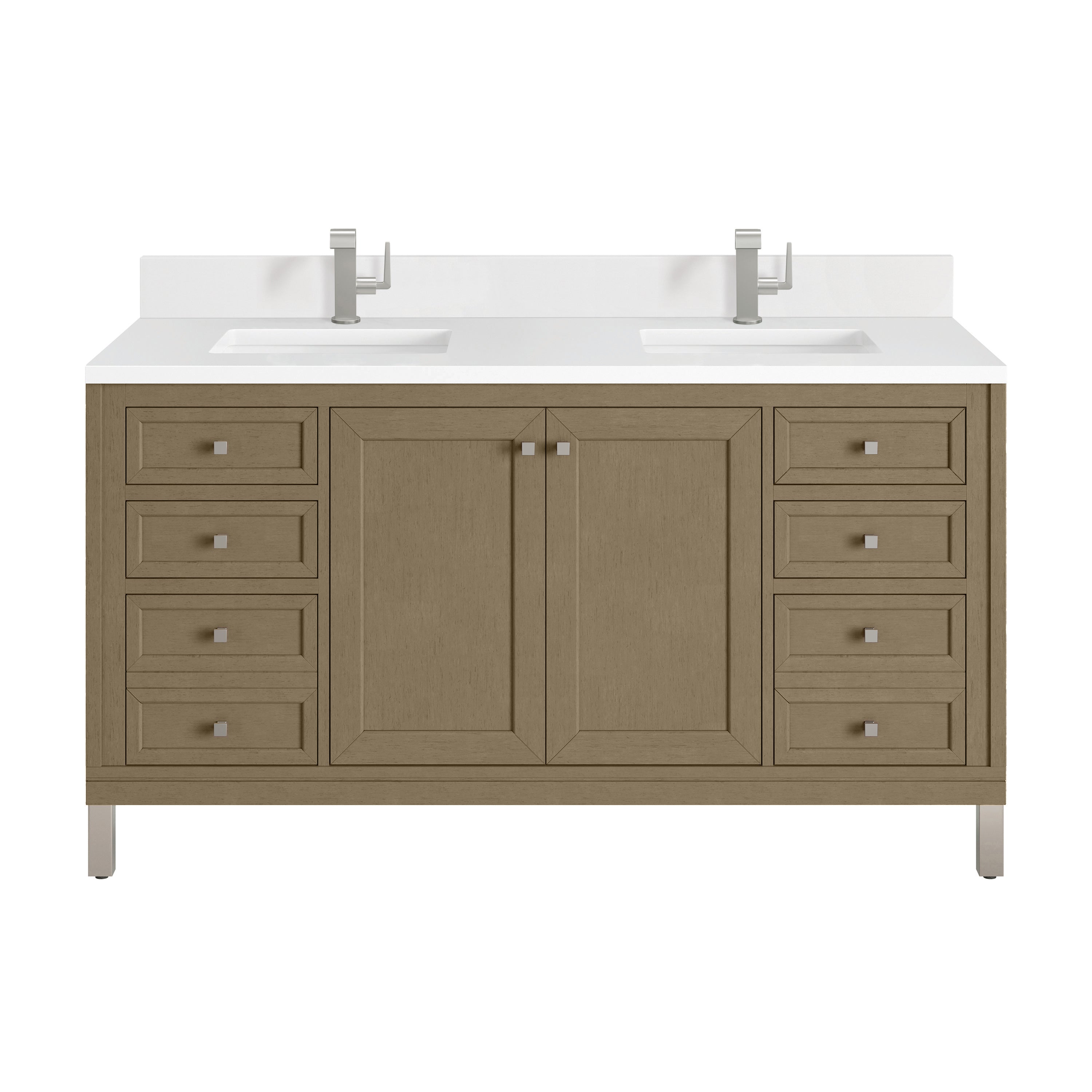 James Martin Vanities Chicago 60" Double Vanity - Walnut Whisper