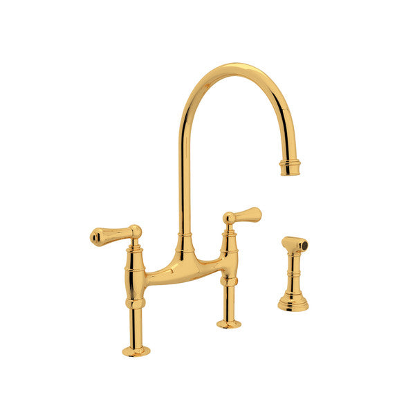 Rohl Georgian Era Bridge Kitchen Faucet with Side Spray