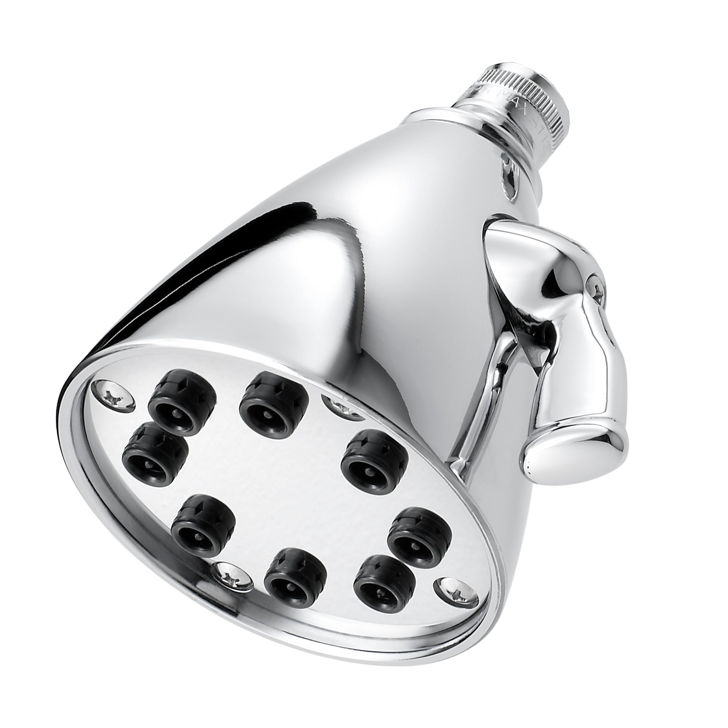 polished chrome shower head