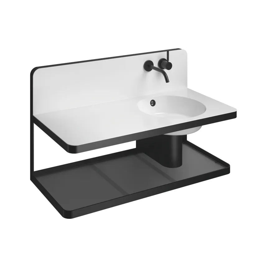 matte black wall washbasin