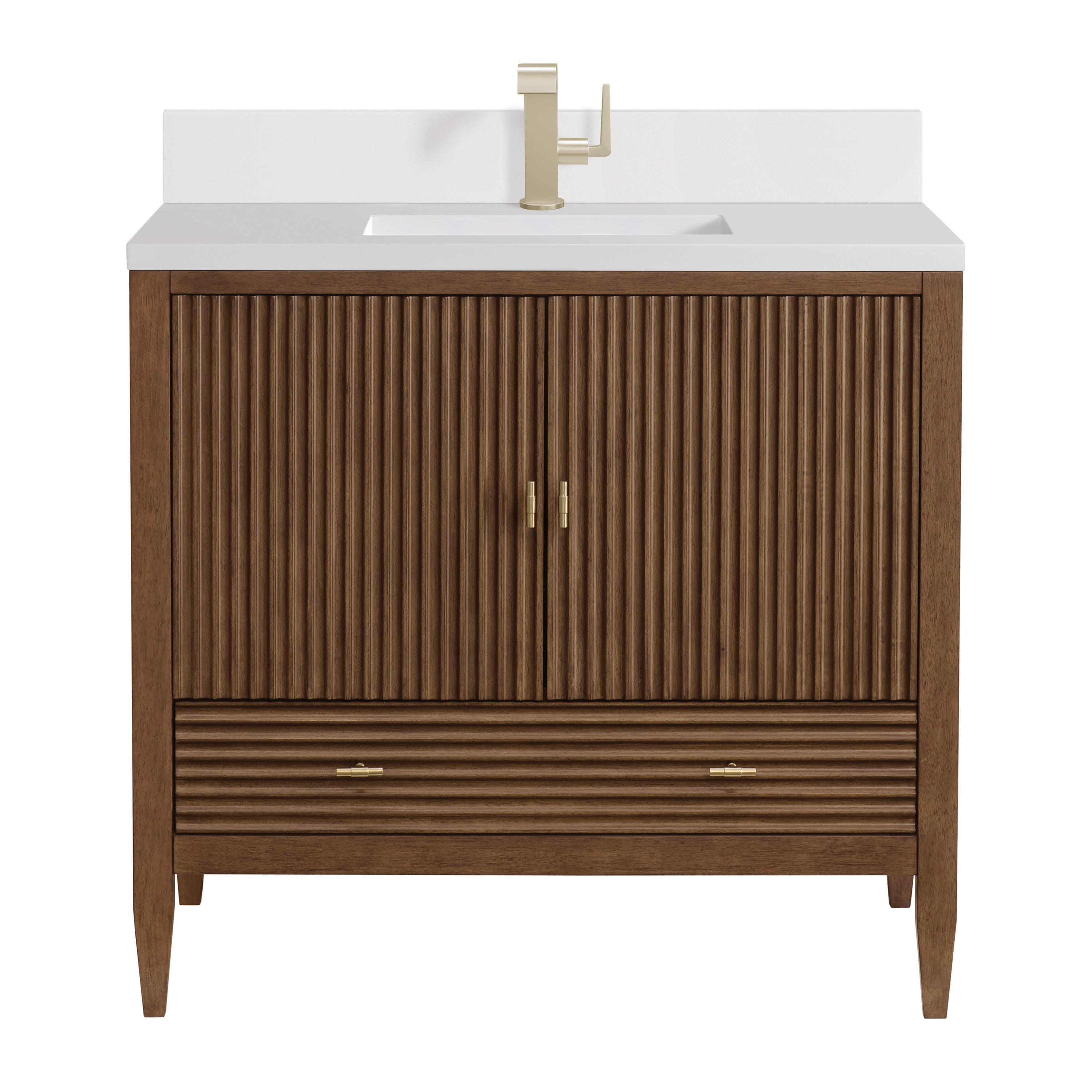 James Martin Vanities Myrrin 36" Vanity - Mid Century Walnut