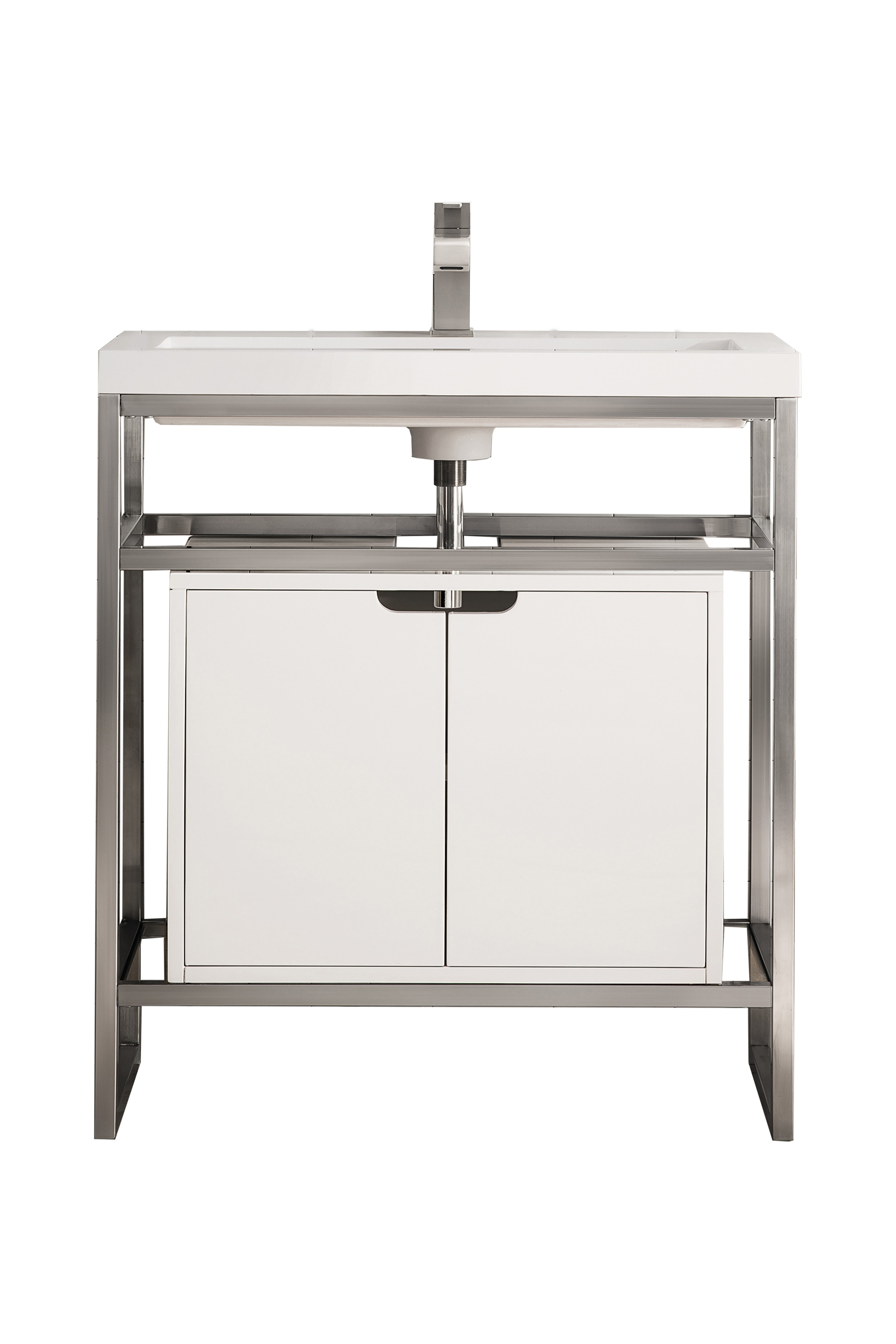 brushed nickel console