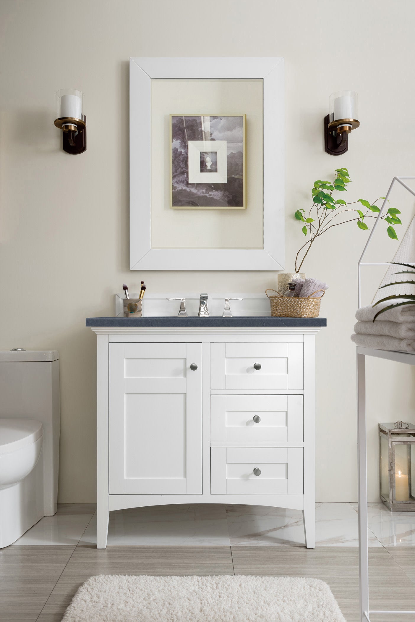 James Martin Vanities Palisades 36" Single Vanity - Bright White