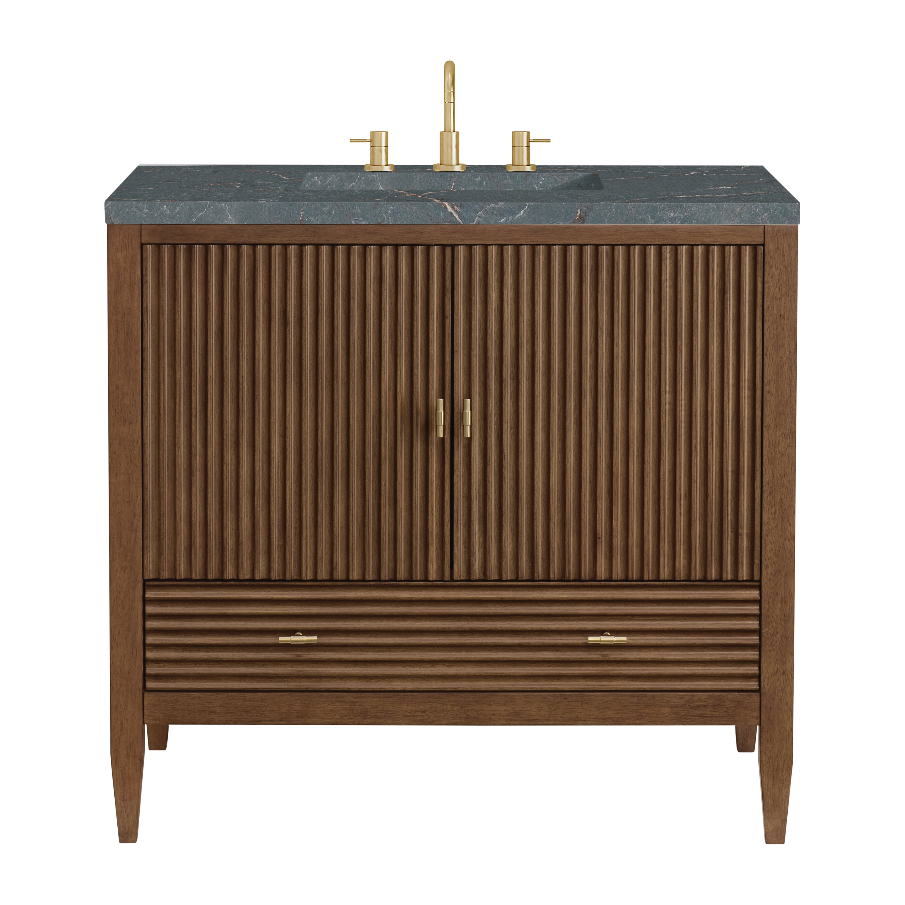 James Martin Vanities Myrrin 36" Vanity - Mid Century Walnut
