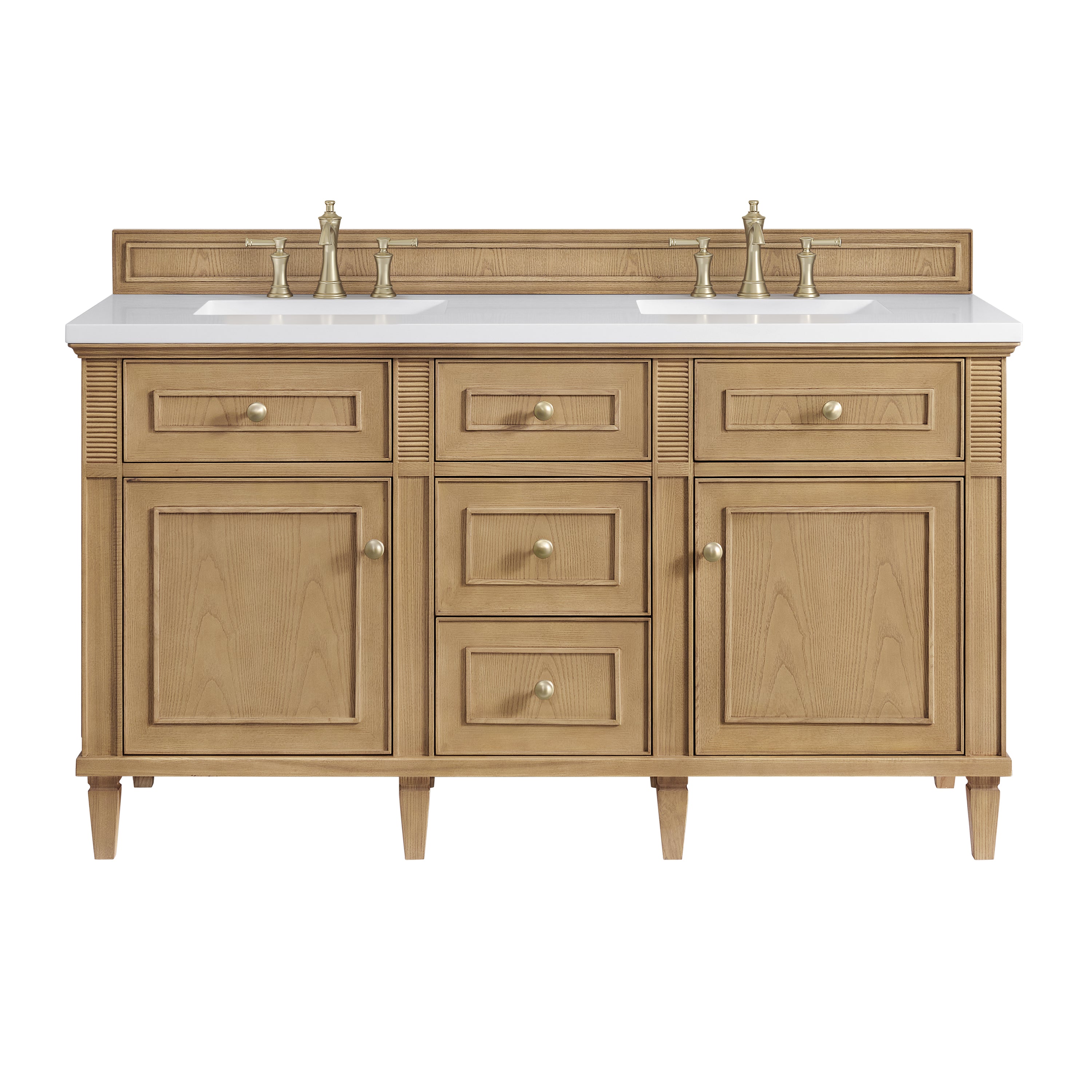 James Martin Vanities Lorelai 60" Double Vanity - Light Natural Oak