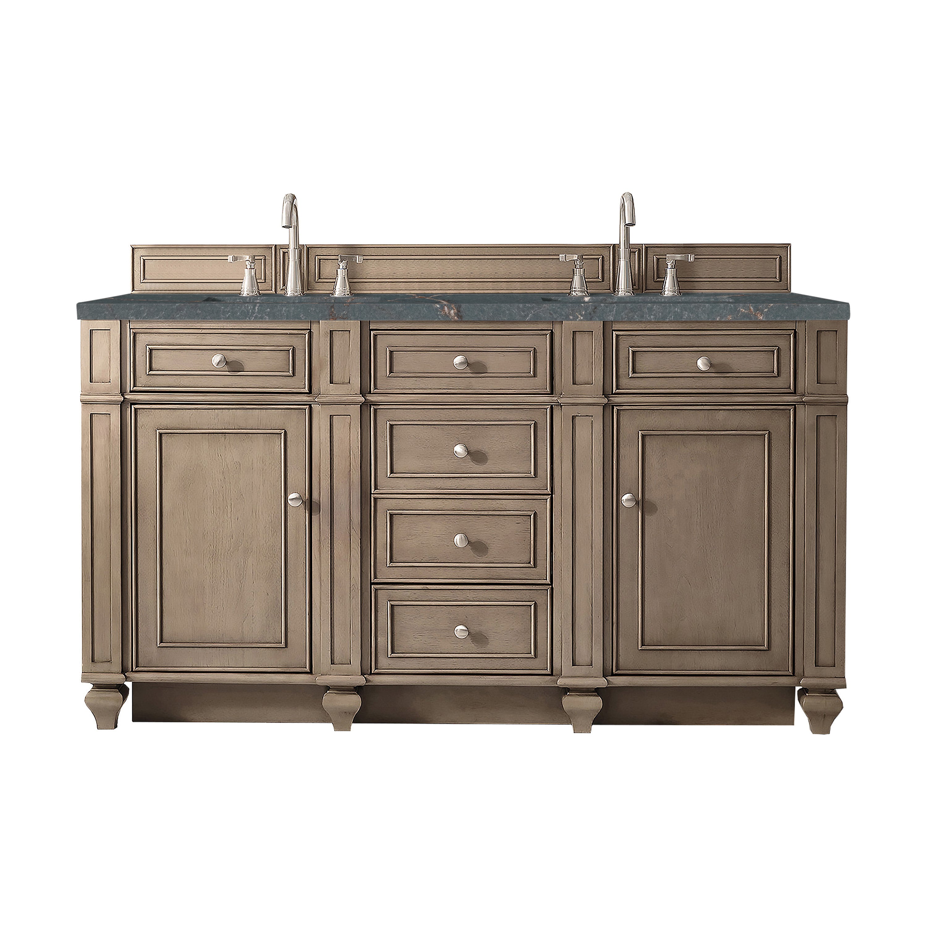 James Martin Vanities Bristol 60" Double Vanity - Whitewashed Walnut