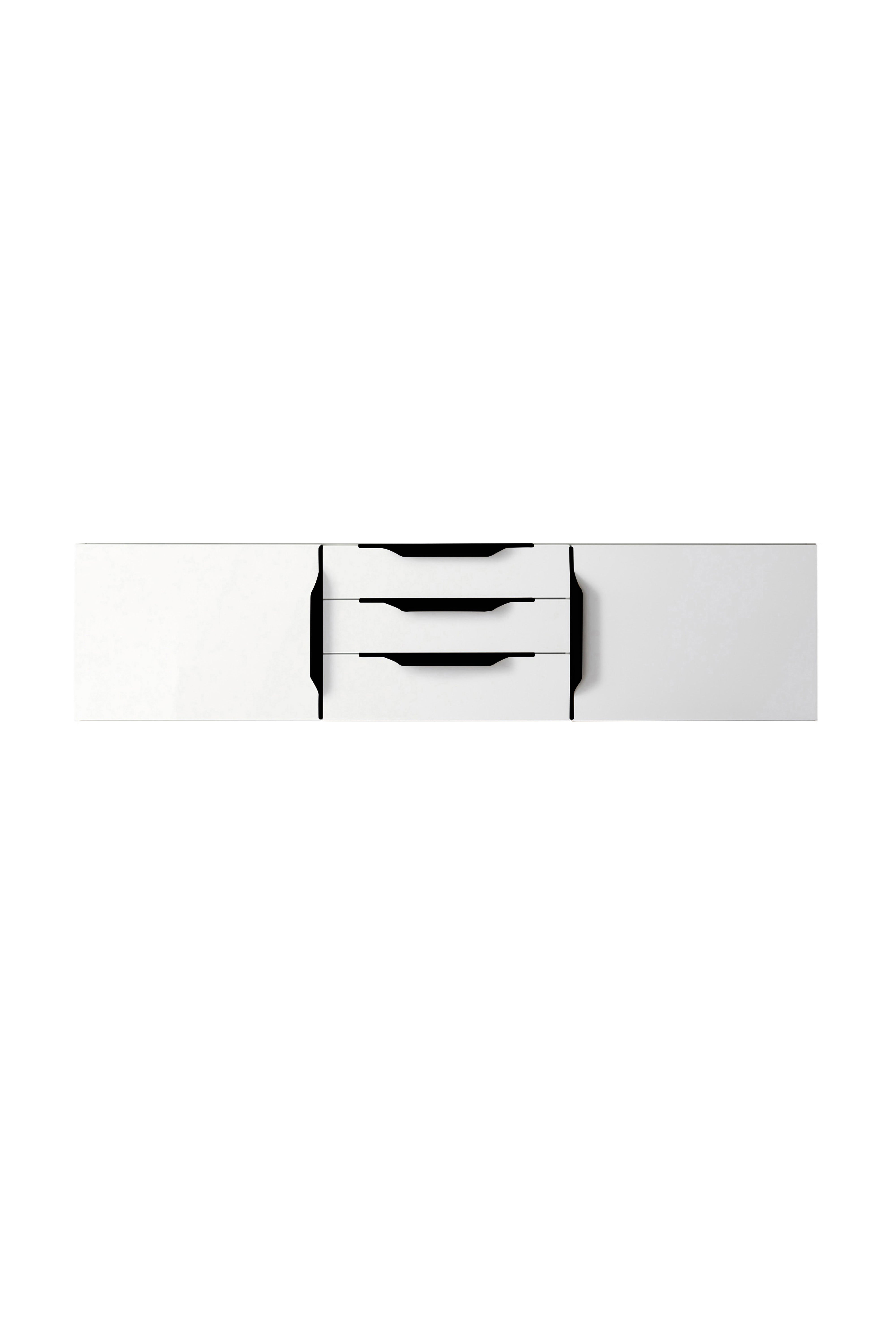 James Martin Vanities Columbia 59" Double Wall Mount Vanity Cabinet With Matte Black Base