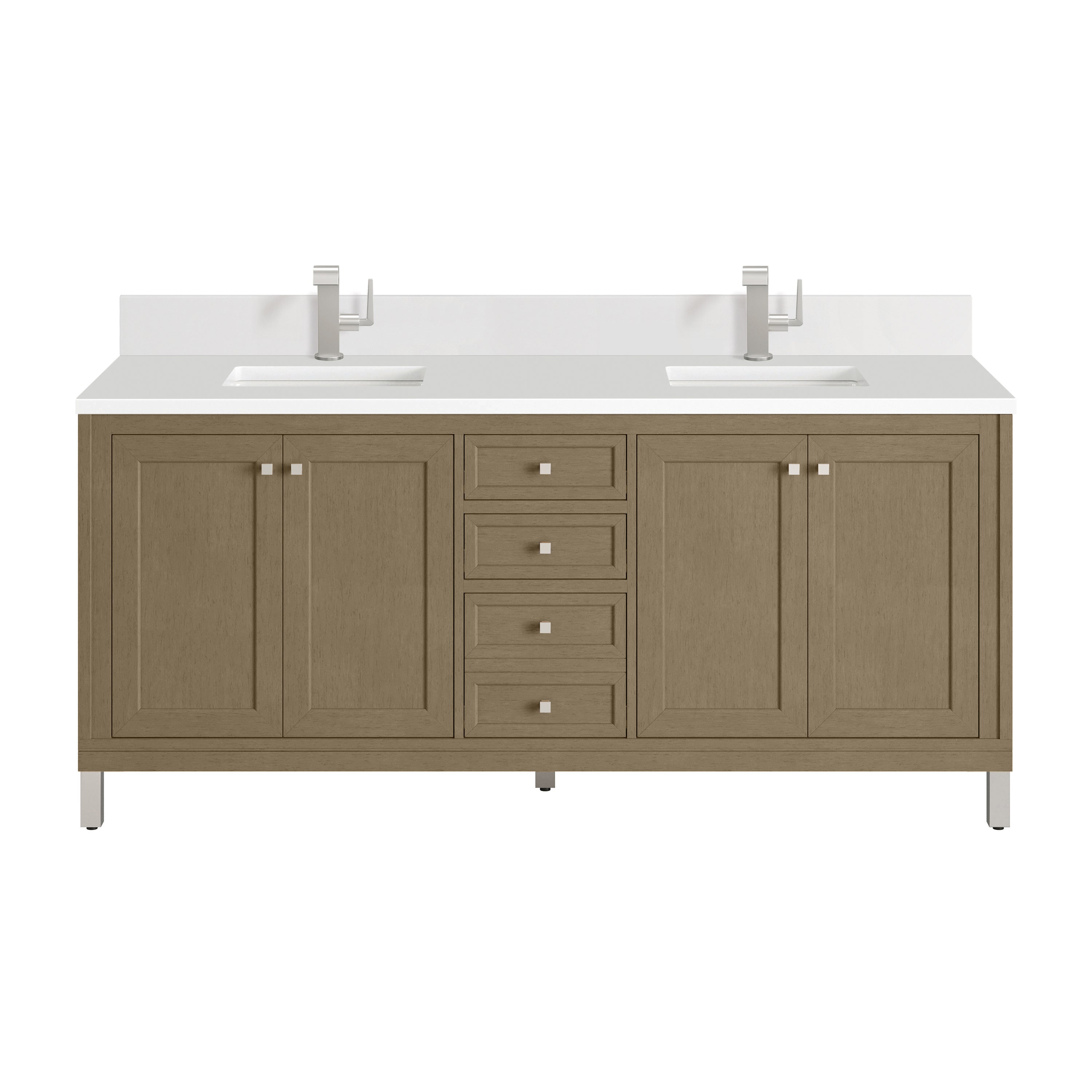 James Martin Vanities Chicago 72" Double Vanity - Walnut Whisper
