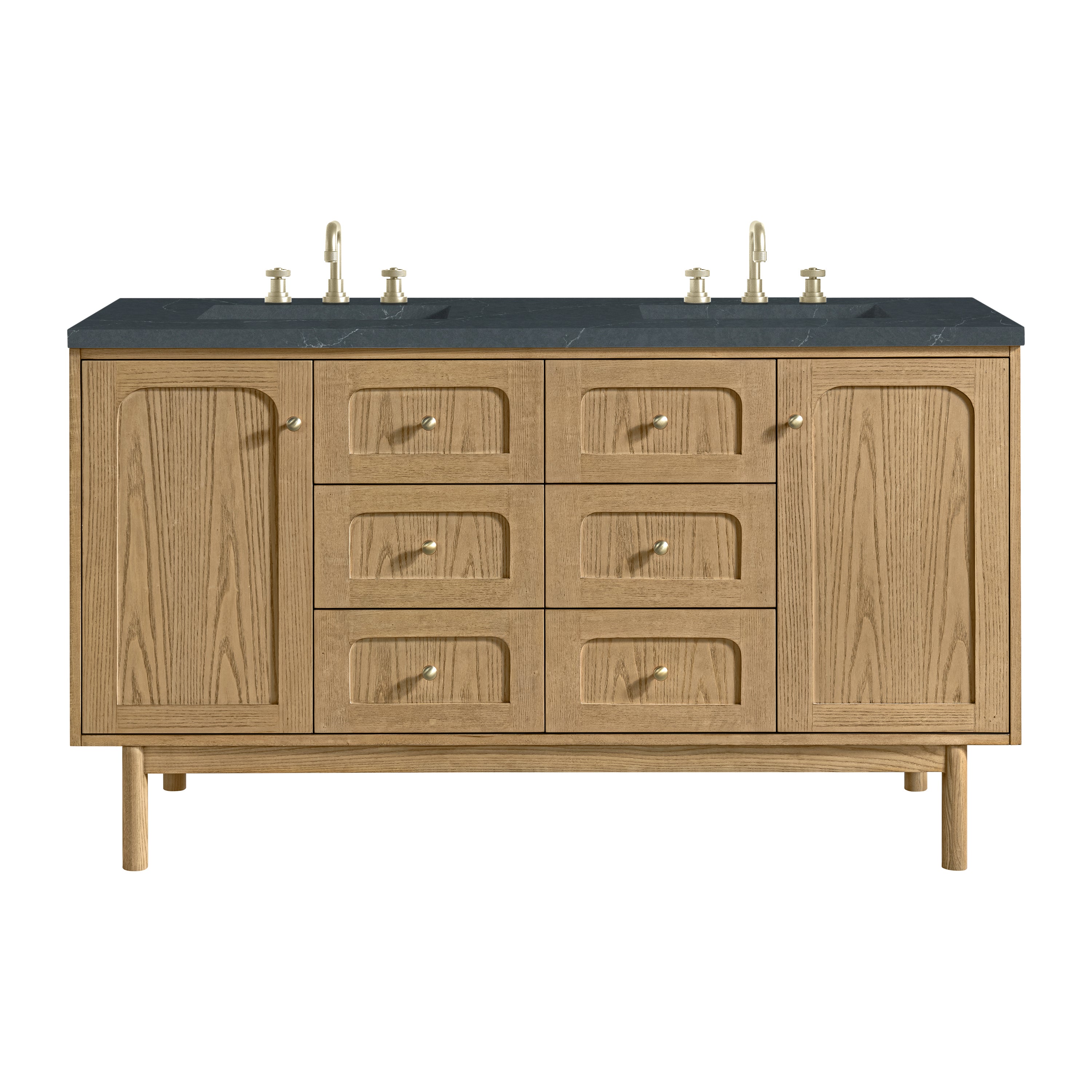 James Martin Vanities Laurent 60" Double Vanity - Light Natural Oak