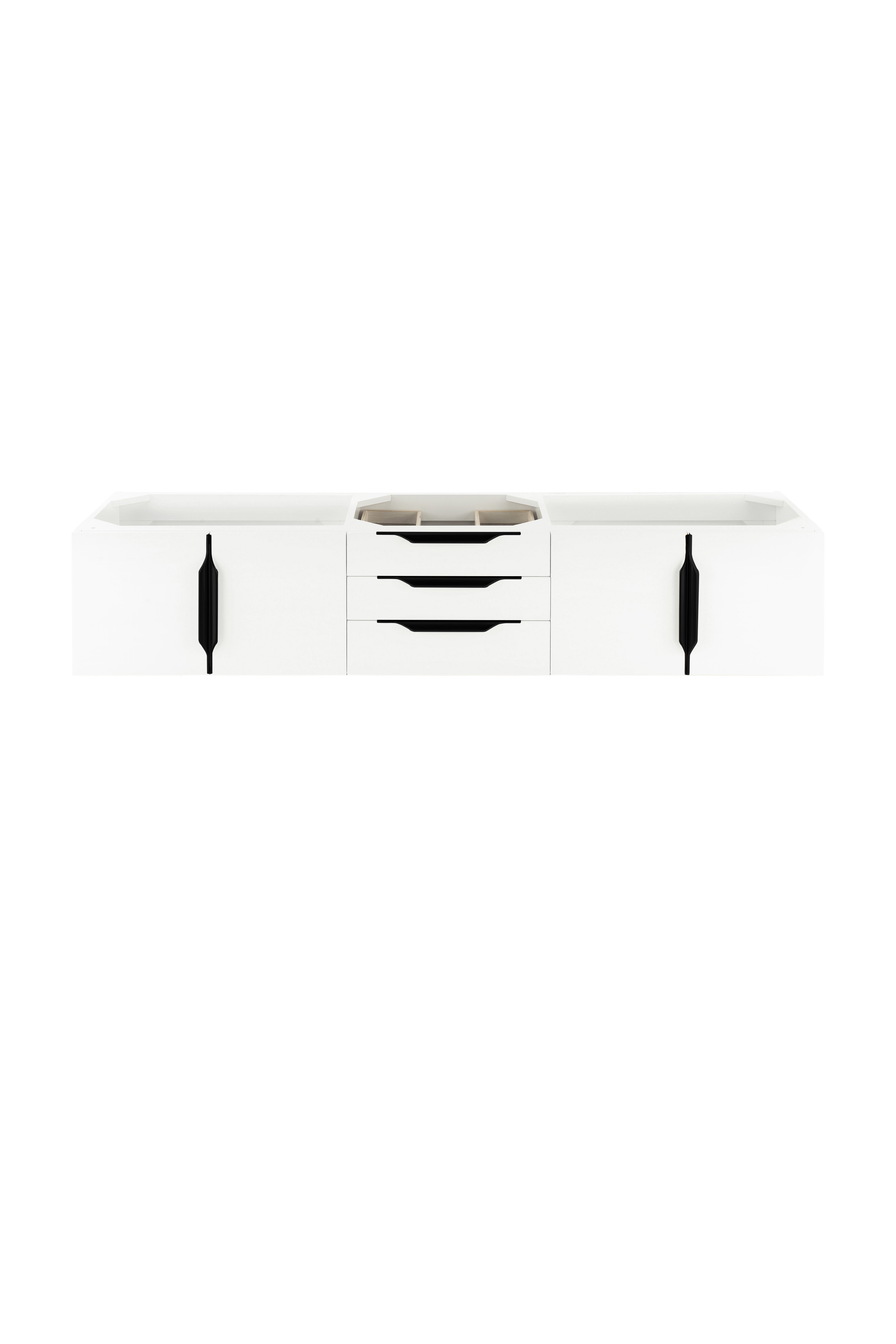 James Martin Vanities Columbia 72" Double Wall Mount Vanity Cabinet With Matte Black Base