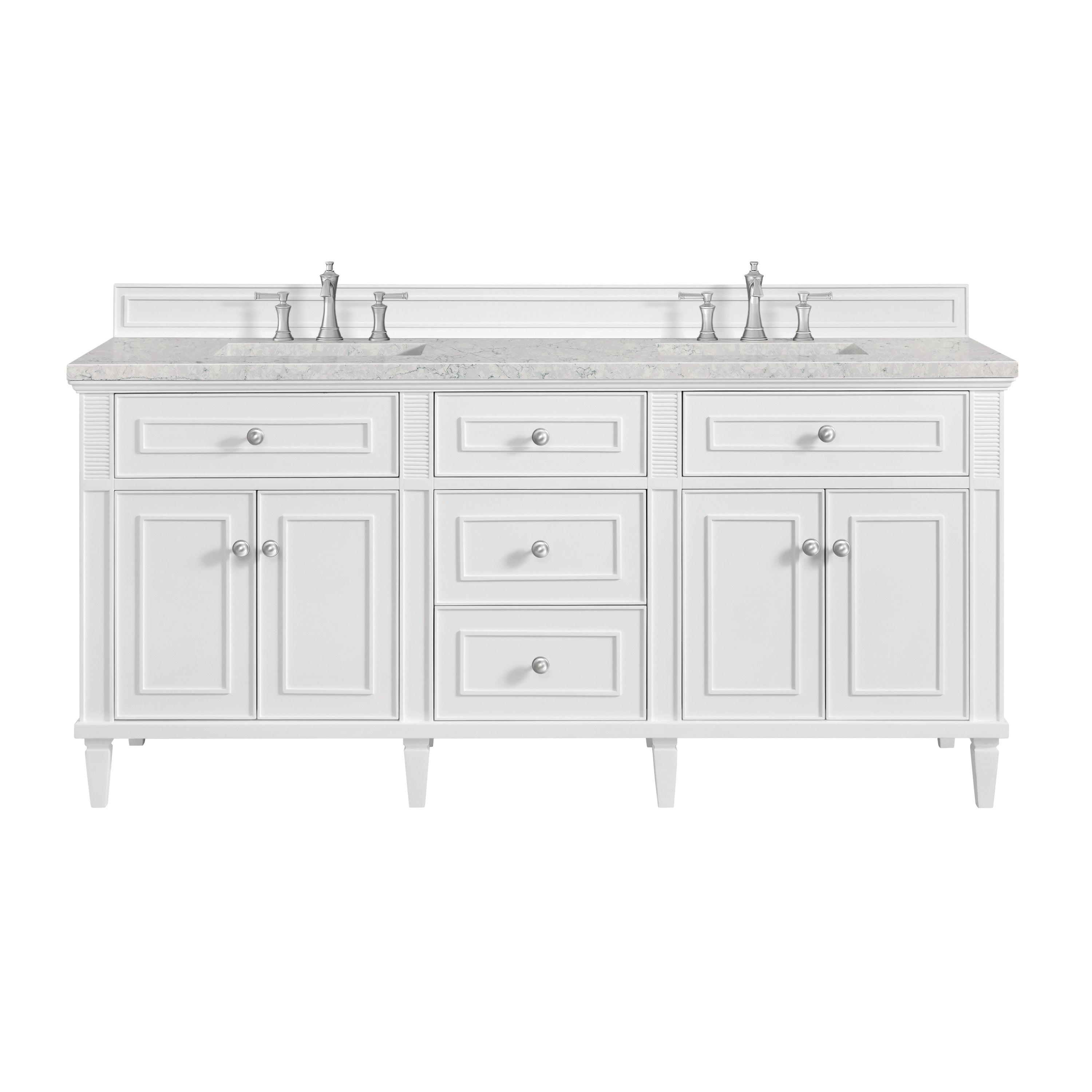 James Martin Vanities Lorelai 72" Double Vanity - Bright White