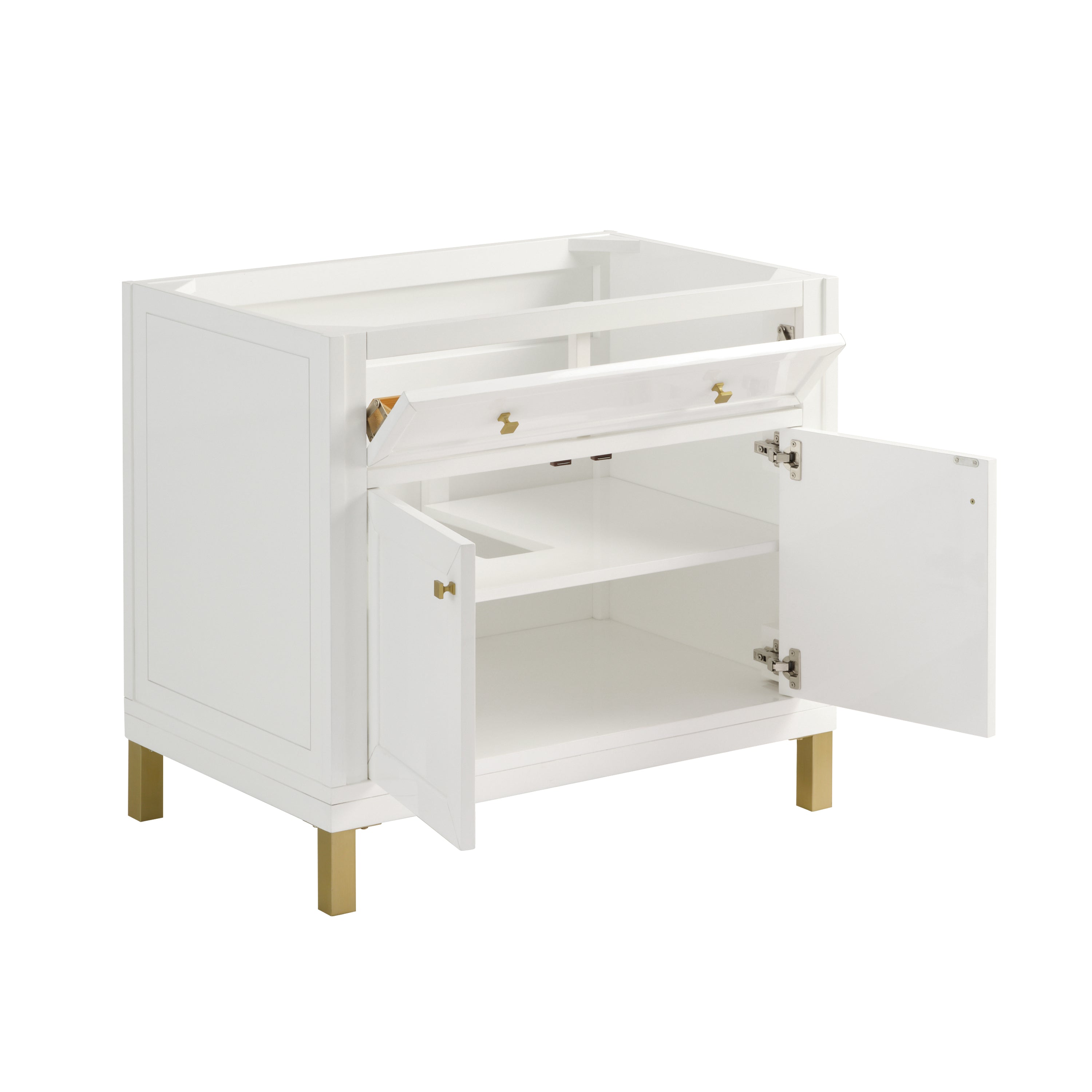 glossy white vanity