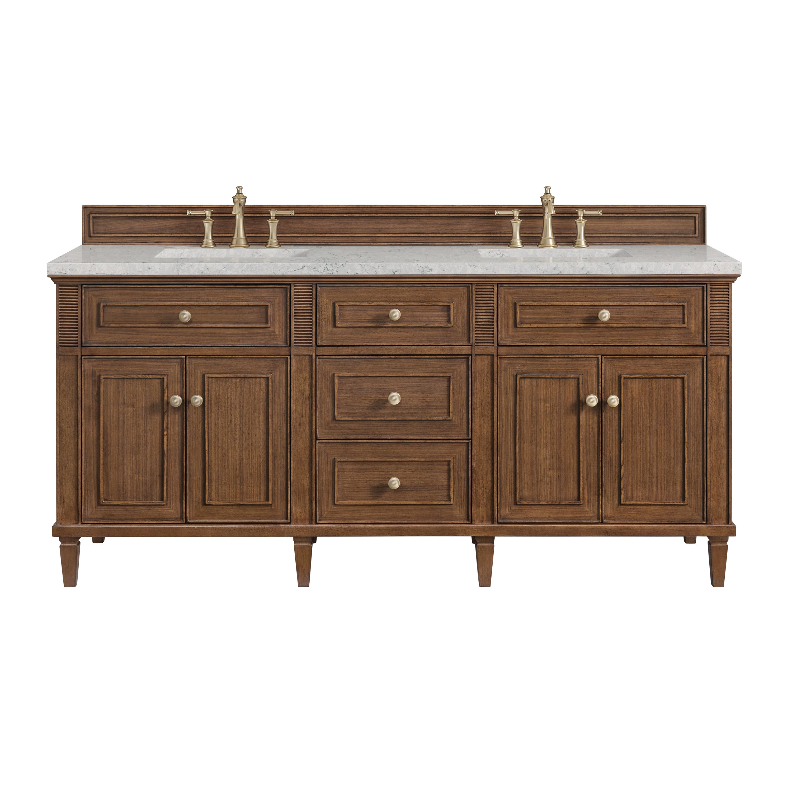 James Martin Vanities Lorelai 72"Double Vanity - Mid-Century Walnut