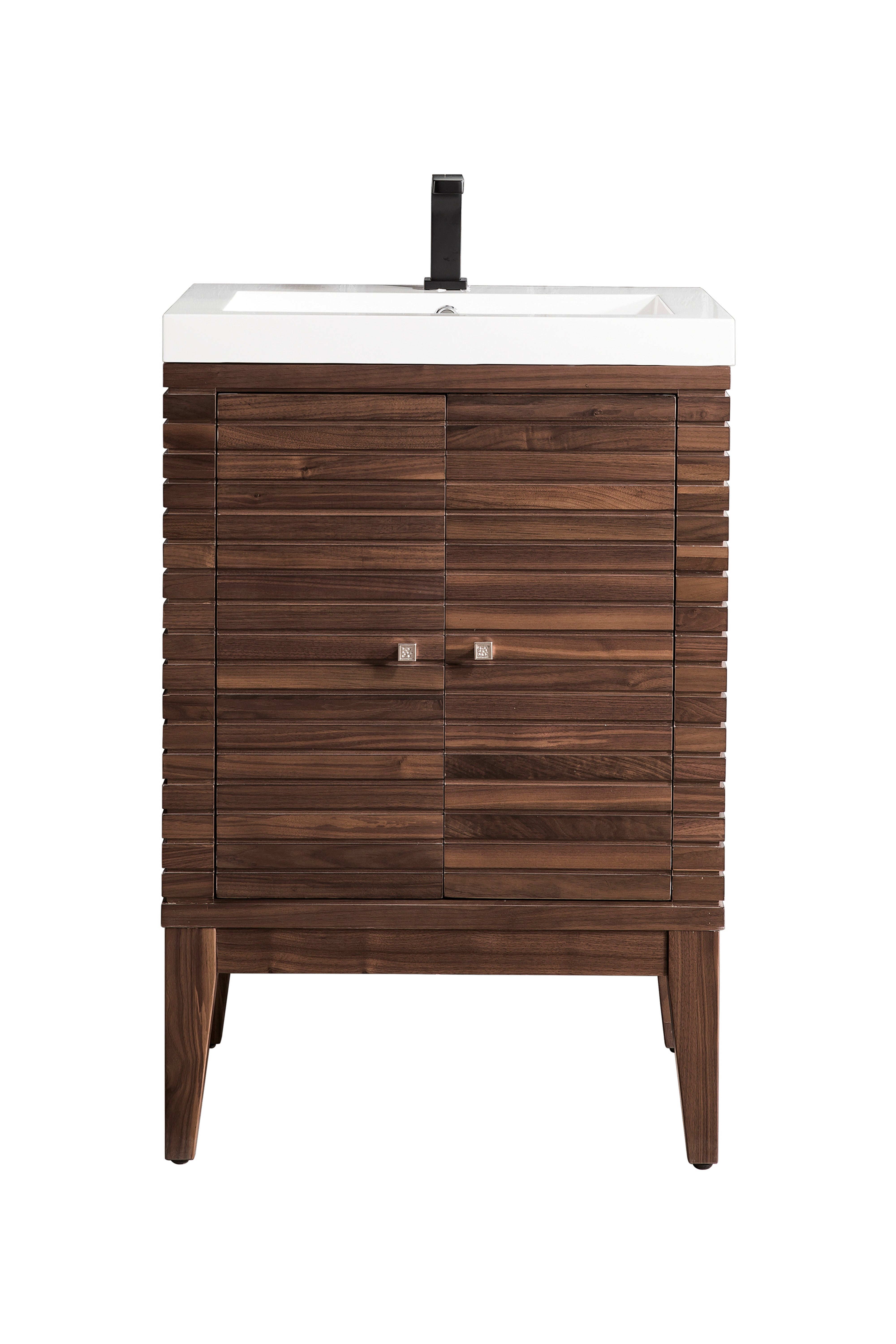 mid-century walnut vanity