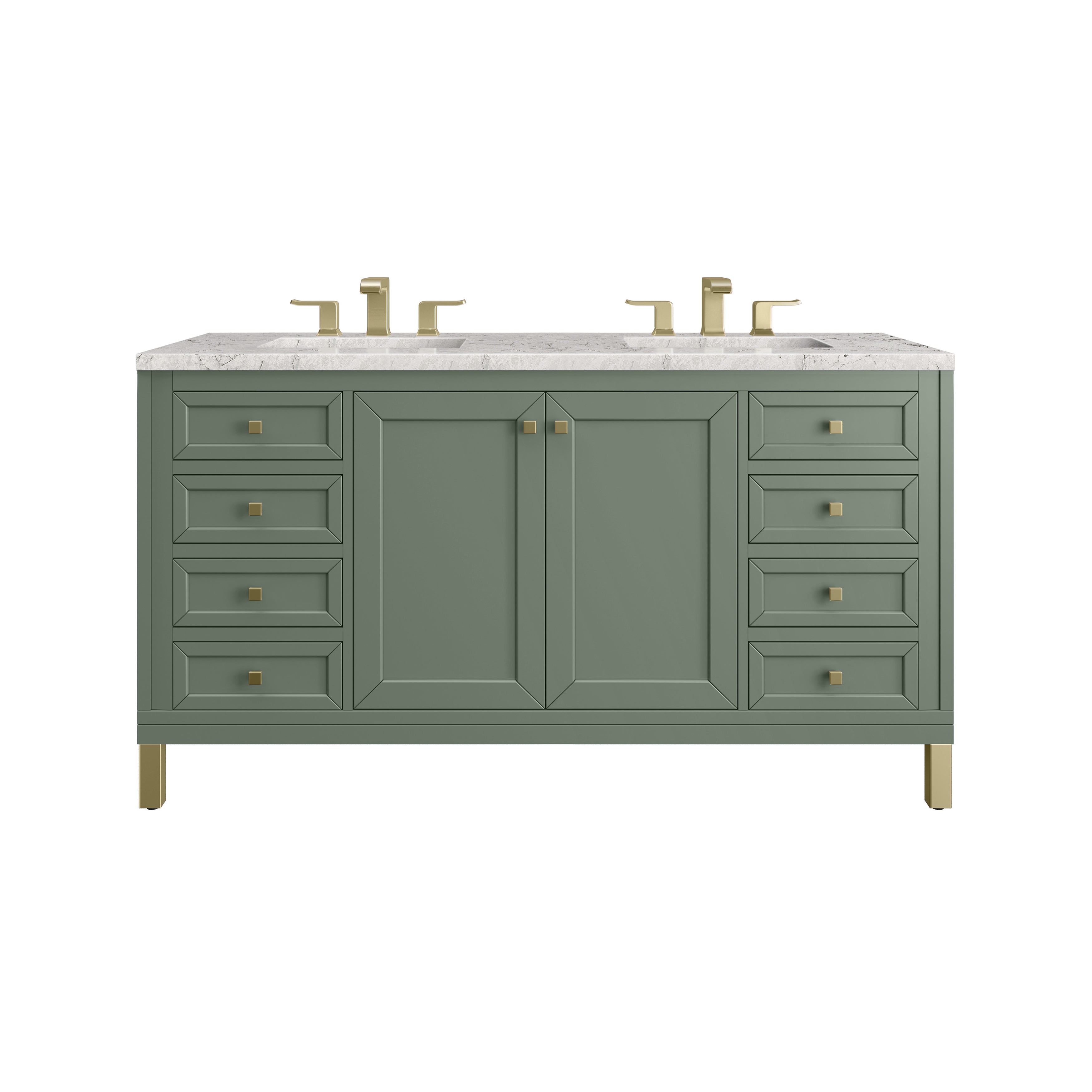 James Martin Vanities Chicago 60" Double Vanity - Smokey Celadon