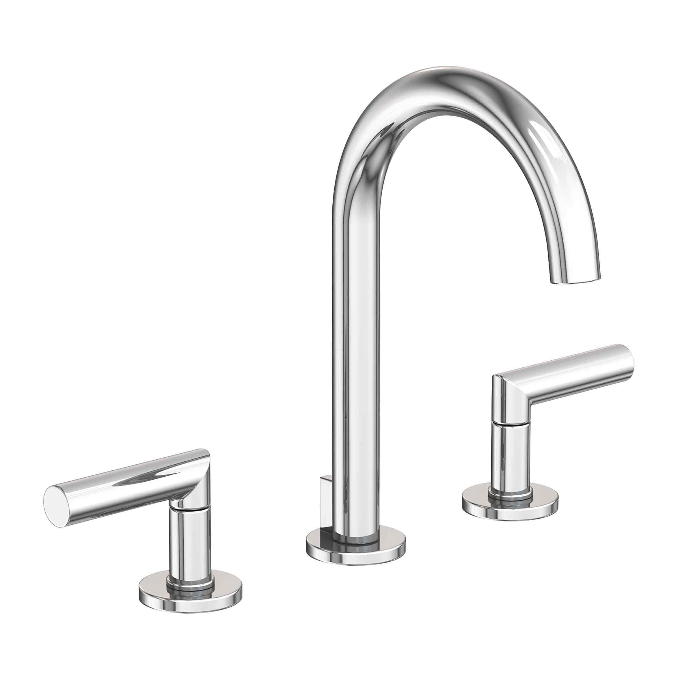 polished chrome lavatory faucet