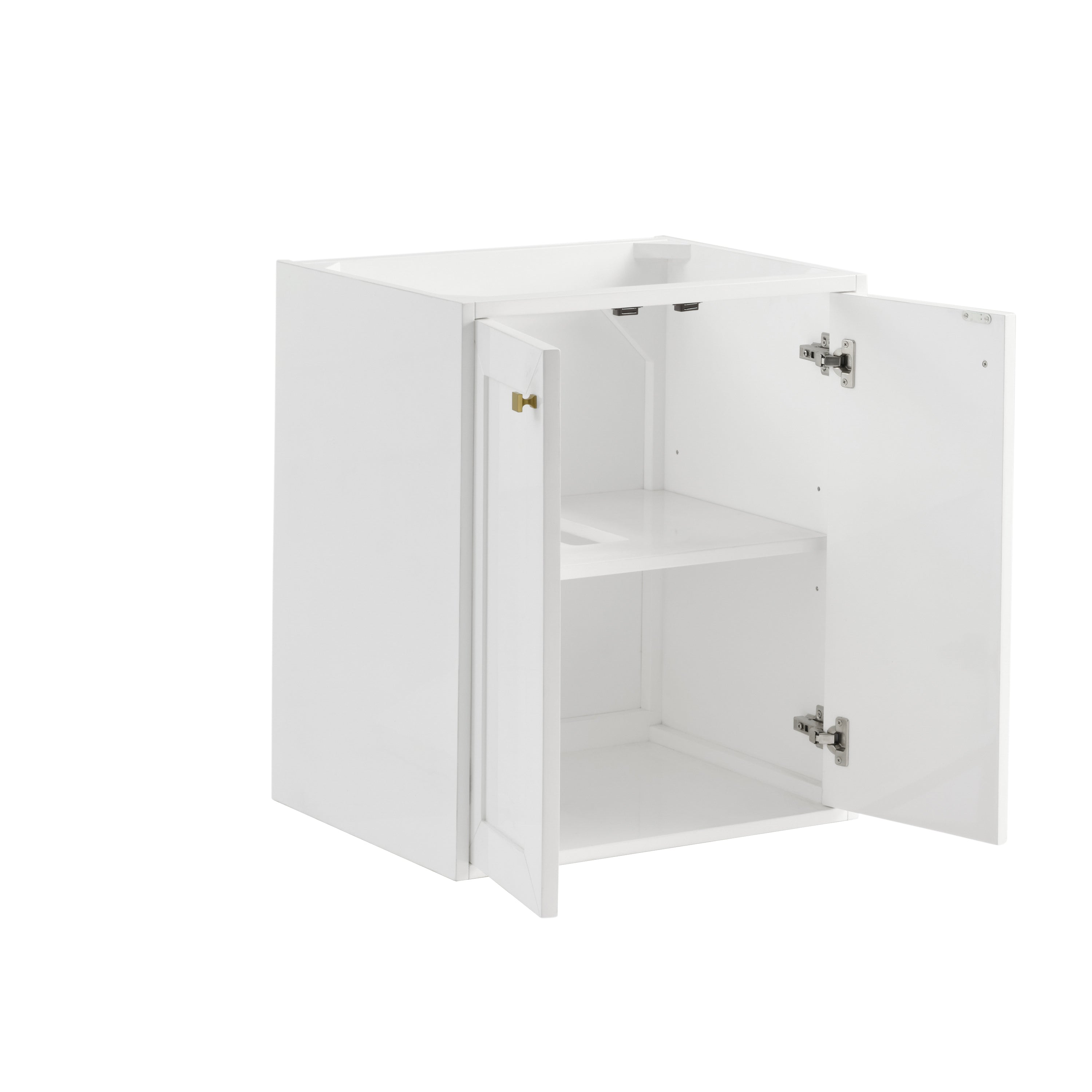 glossy white vanity