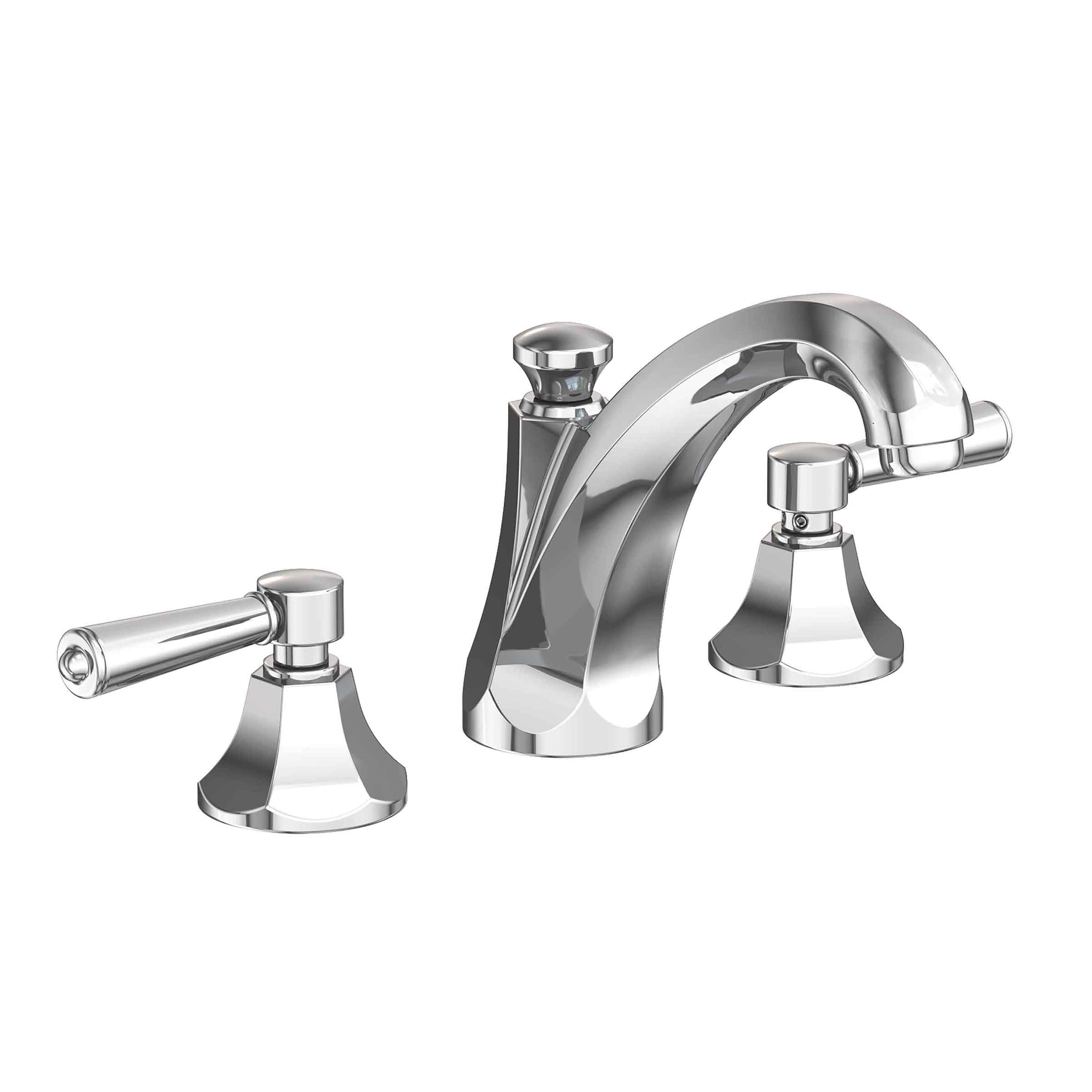 polished chrome lavatory faucet