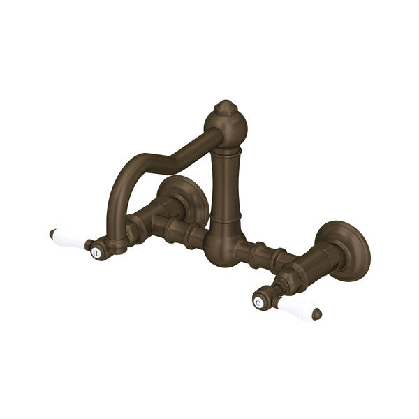 Rohl Acqui Wall Mount Bridge Kitchen Faucet with Column Spout