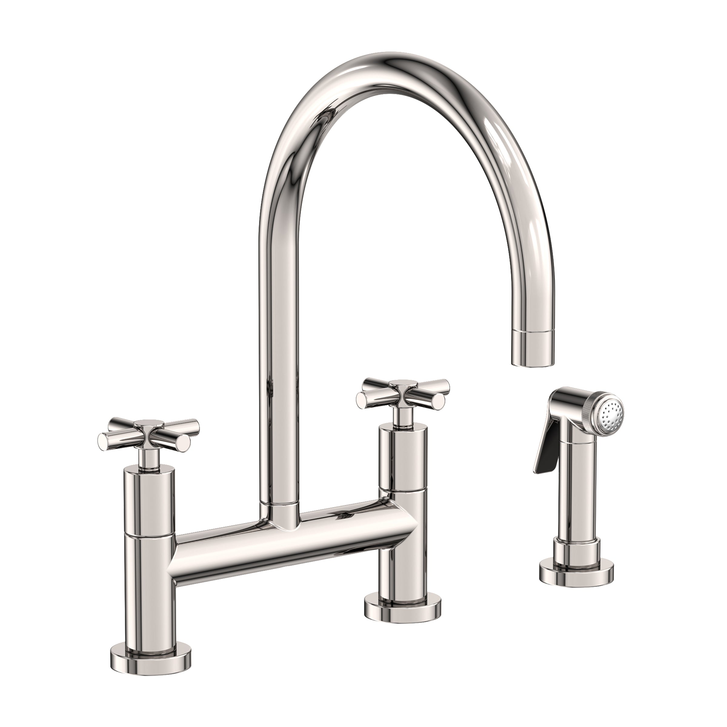 Newport Brass East Linear Kitchen Bridge Faucet with Side Spray