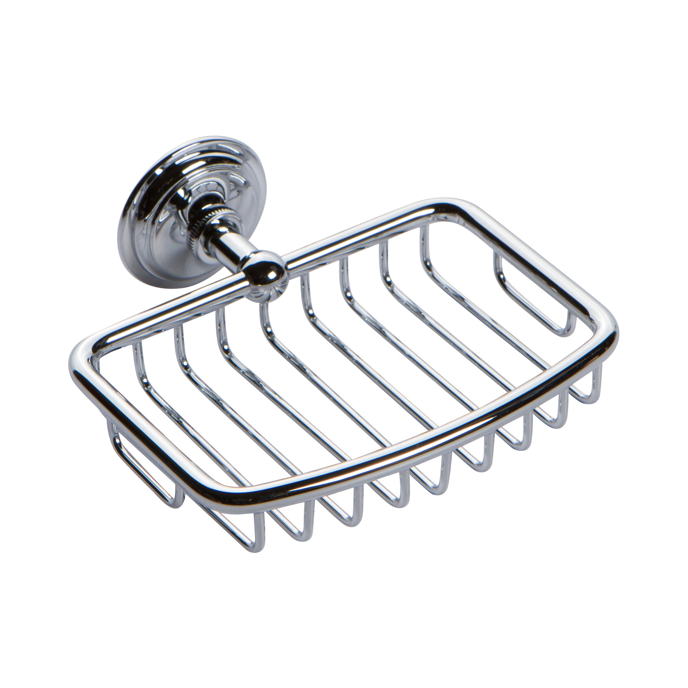 polished chrome soap basket