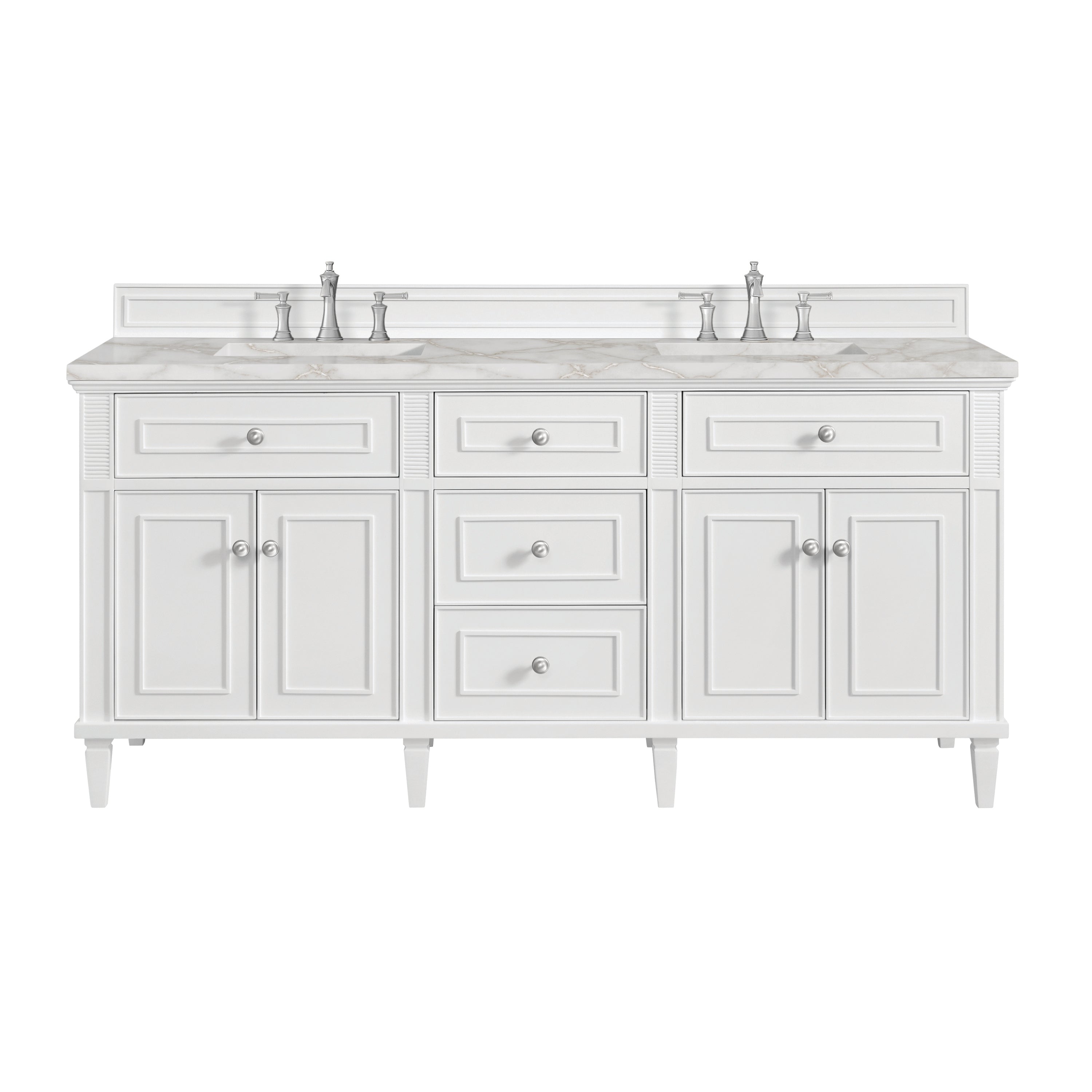 James Martin Vanities Lorelai 72" Double Vanity - Bright White