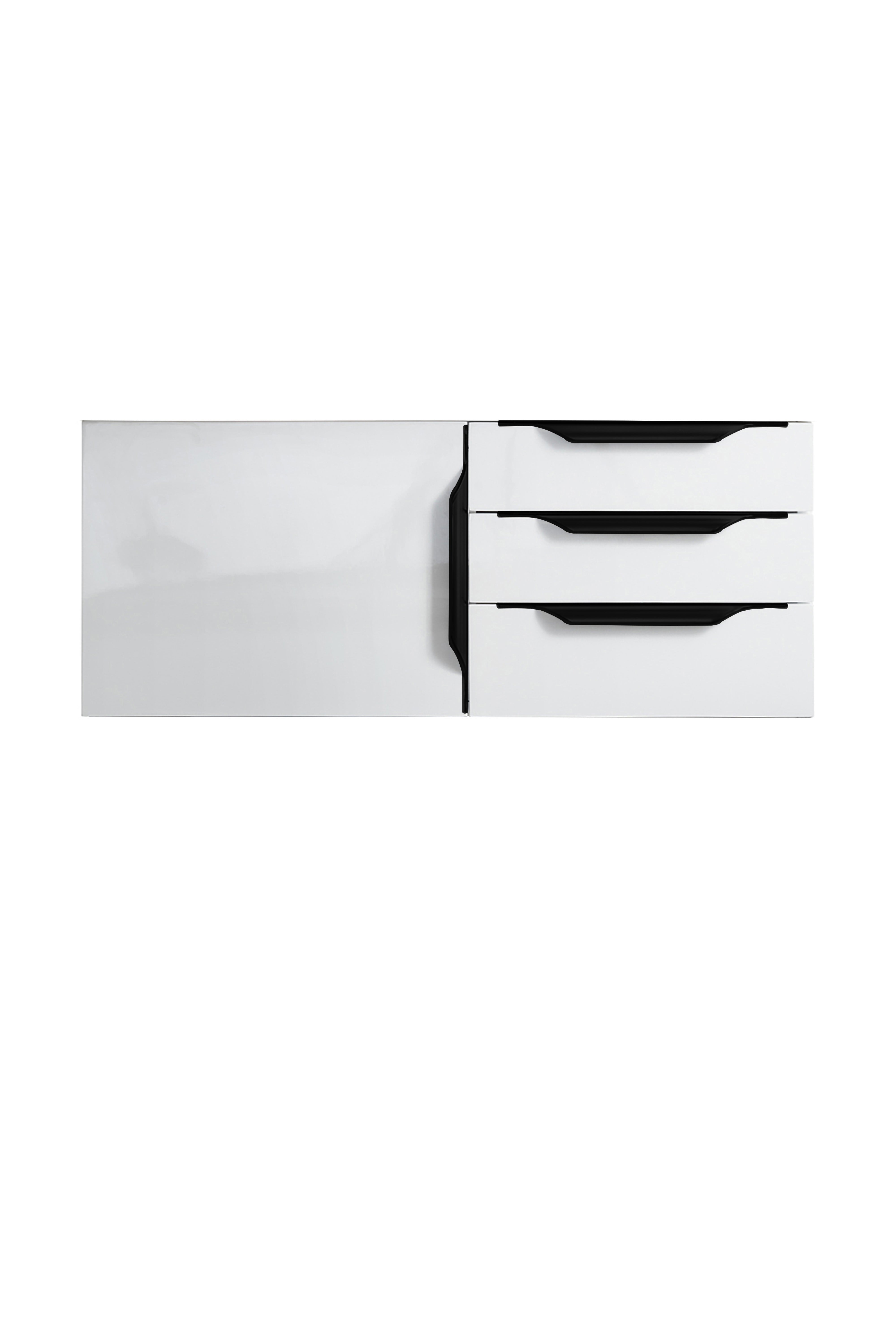 James Martin Vanities Columbia 36" Single Wall Mount Vanity Cabinet With Matte Black Base