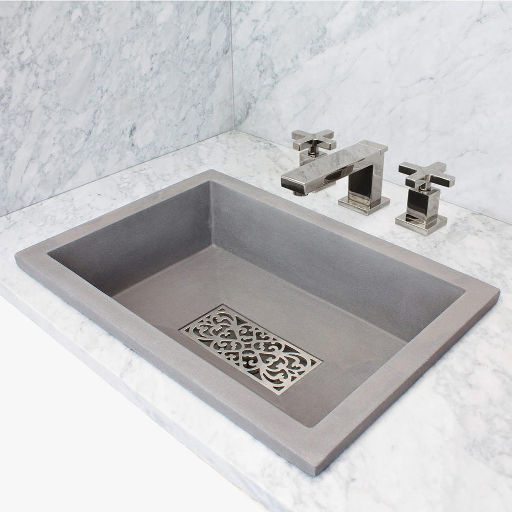 gray concrete sink