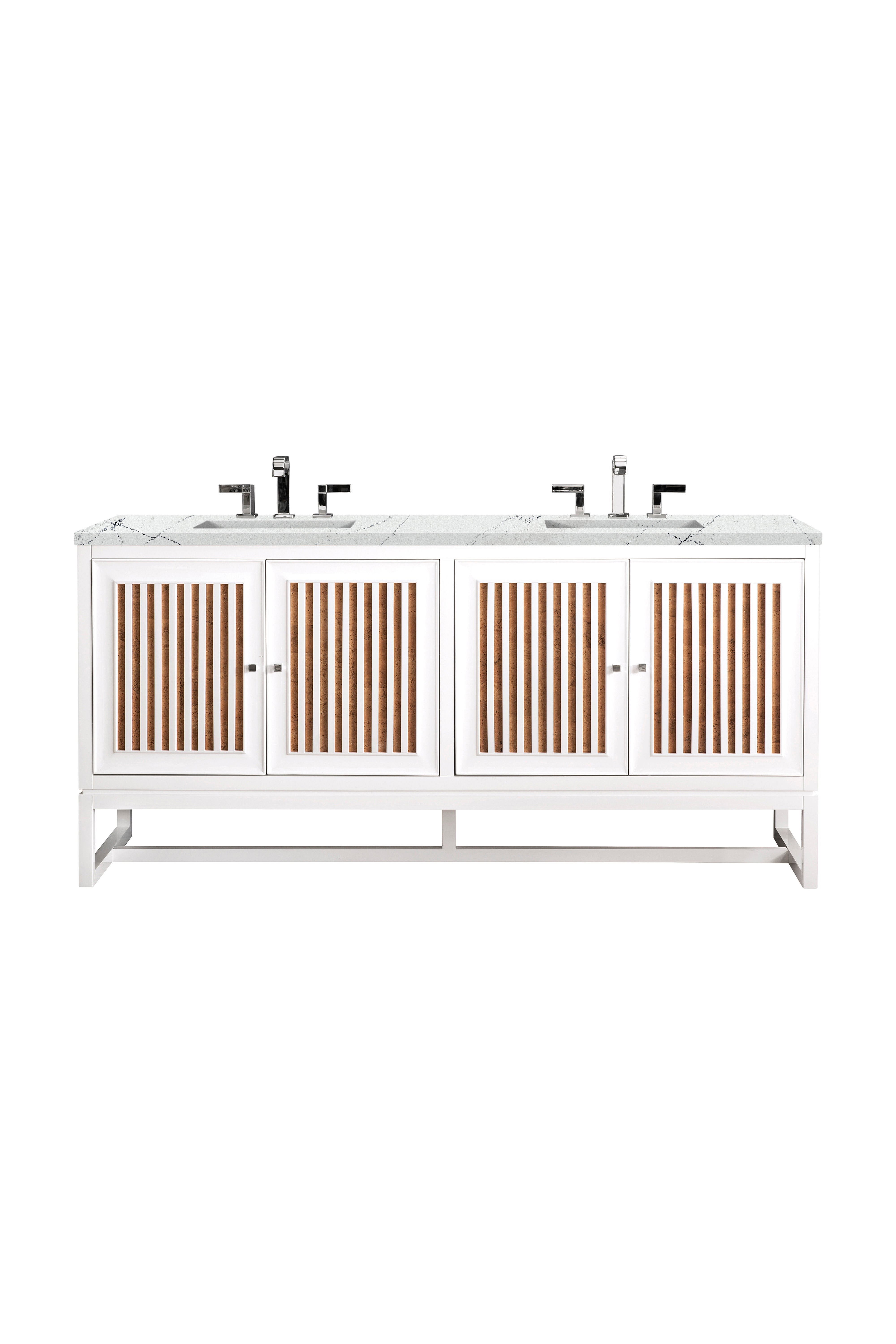 James Martin Vanities Athens 72" Double Vanity - Glossy White