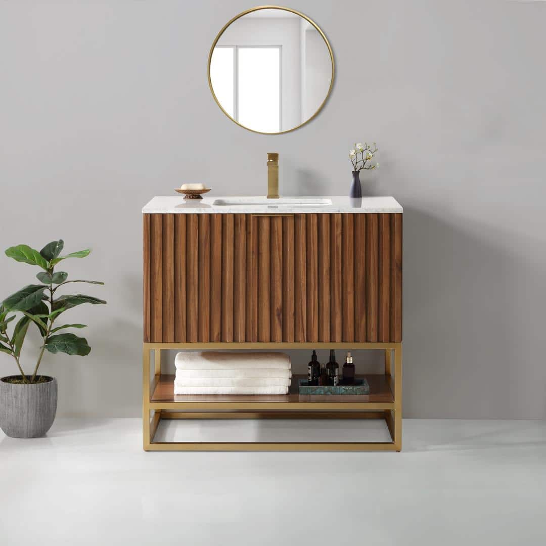 carrara marble vanity