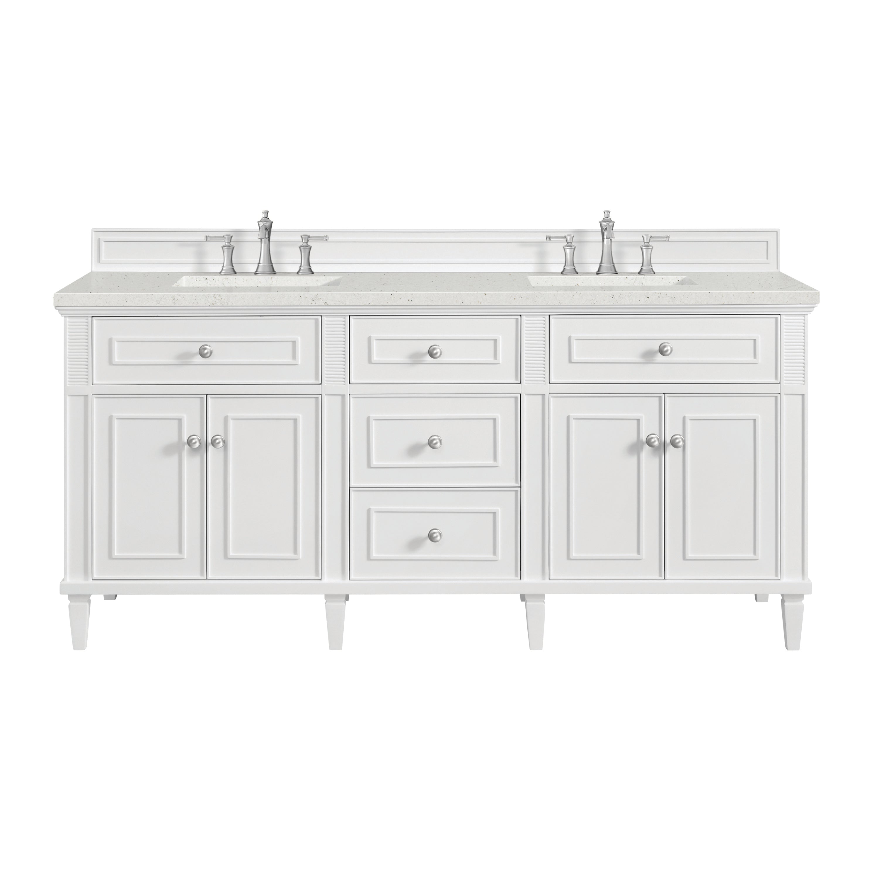 James Martin Vanities Lorelai 72" Double Vanity - Bright White