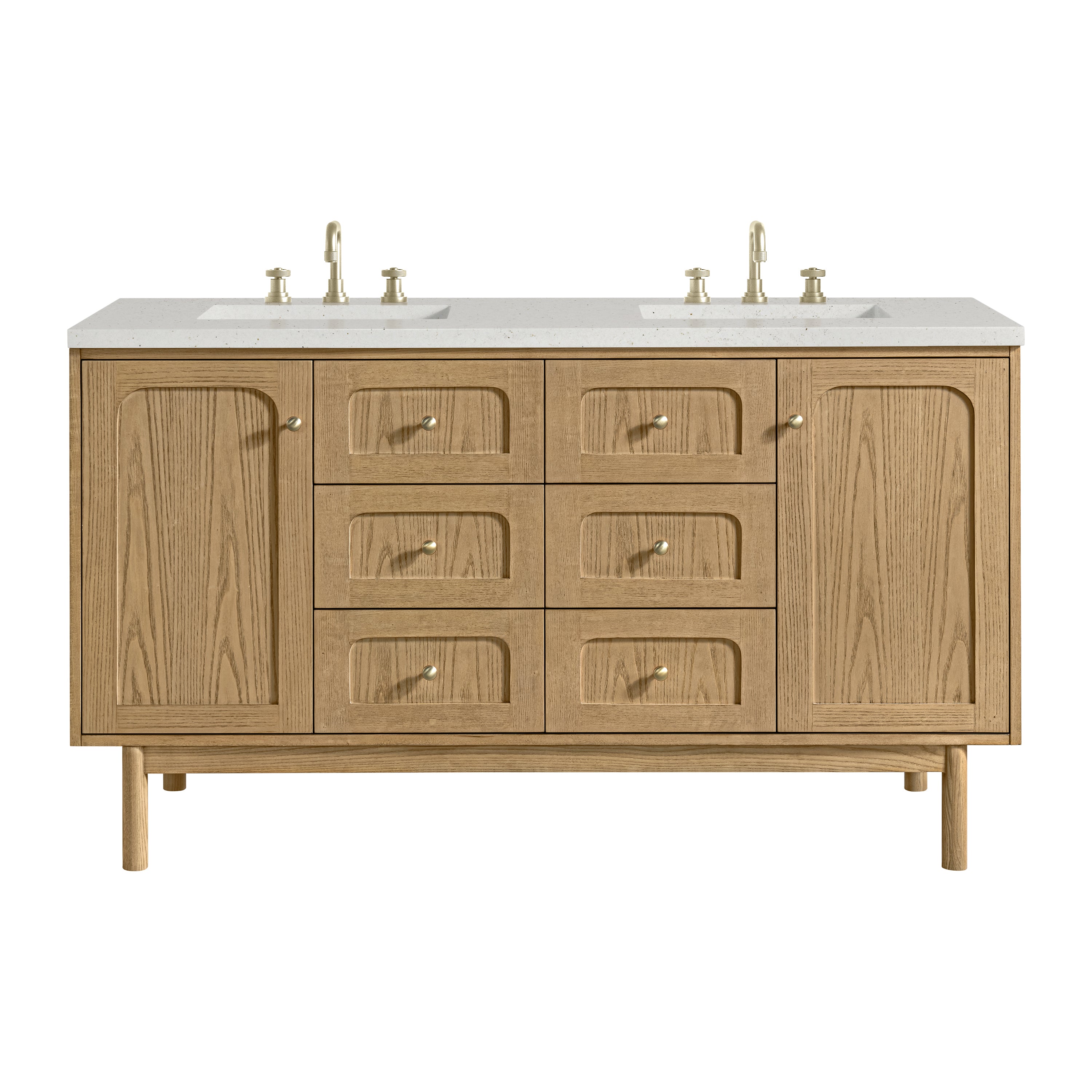 James Martin Vanities Laurent 60" Double Vanity - Light Natural Oak