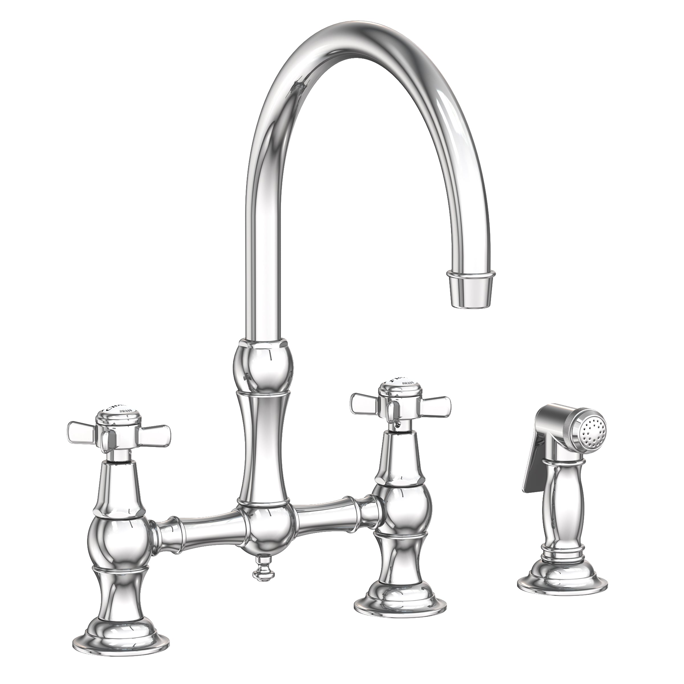 polished chrome bridge faucet