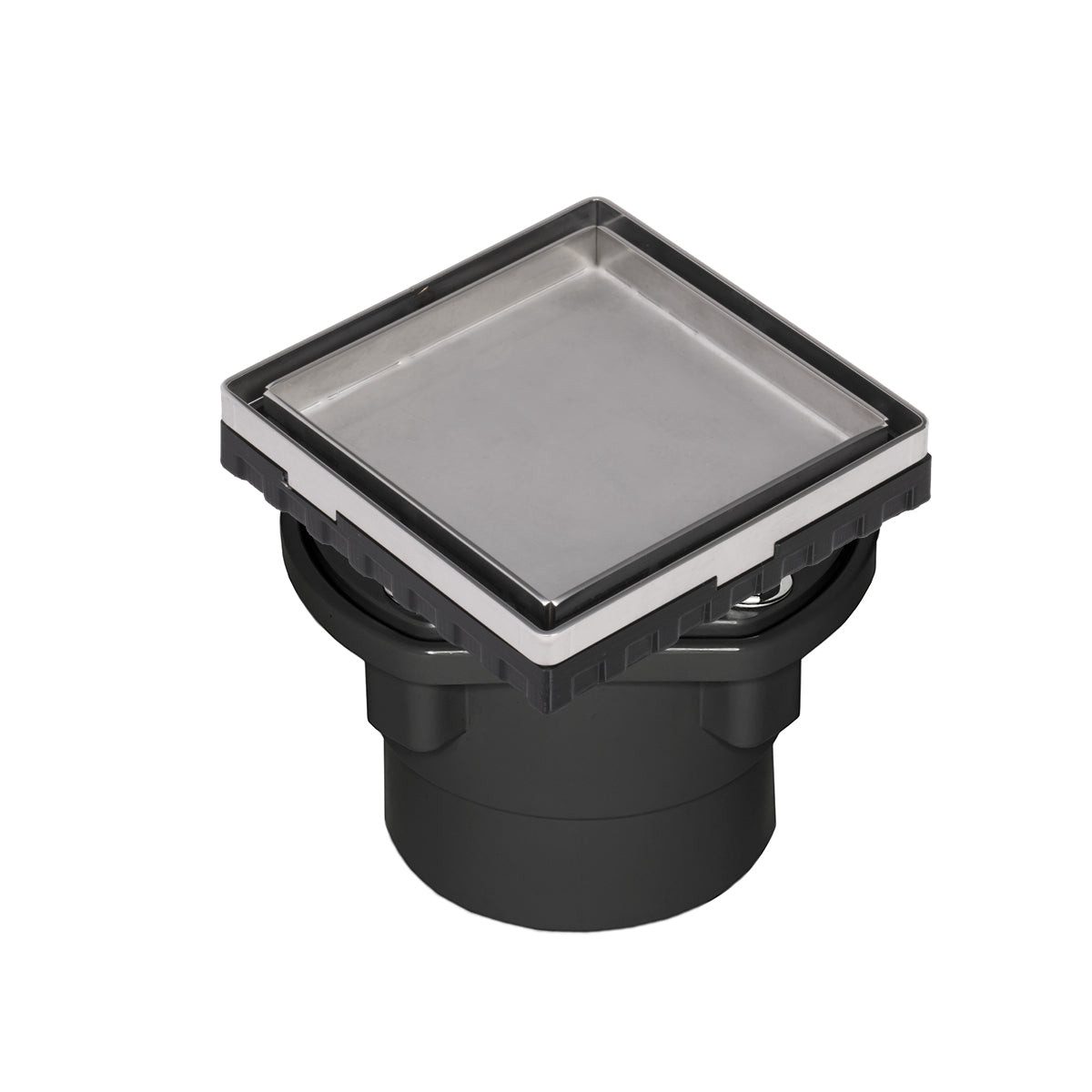polished stainless center drain kit