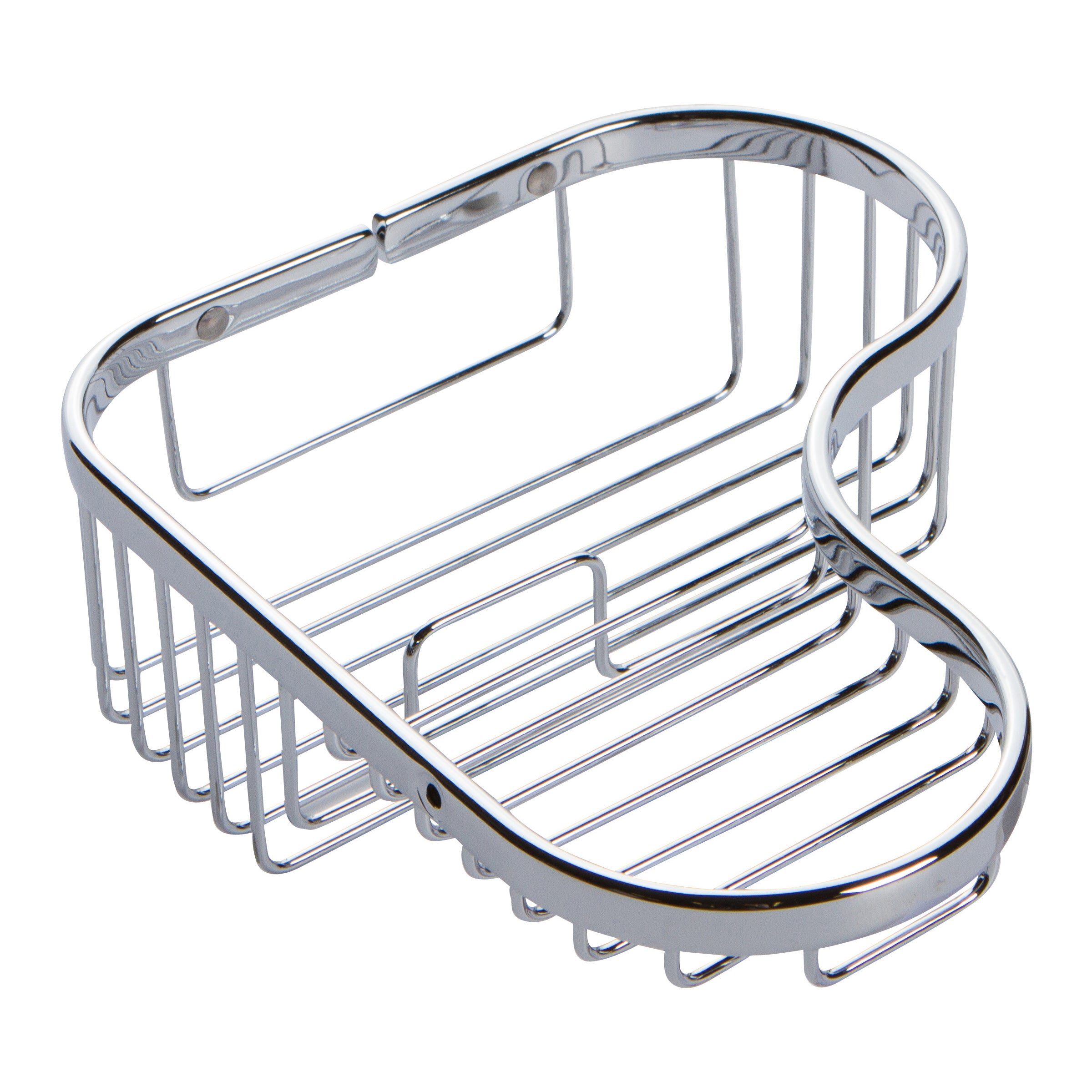 polished chrome corner basket