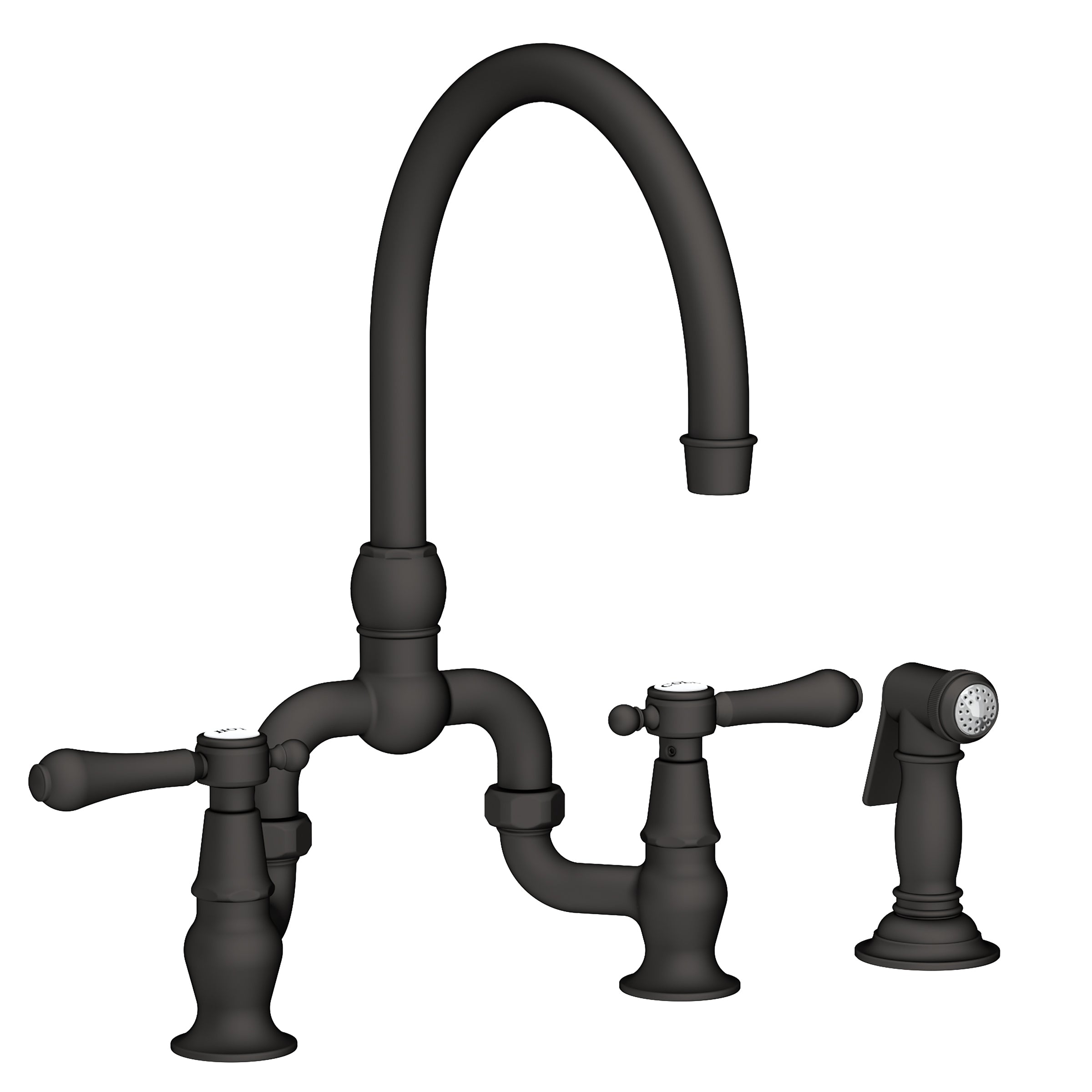 Newport Brass Chesterfield Kitchen Bridge Faucet with Side Spray