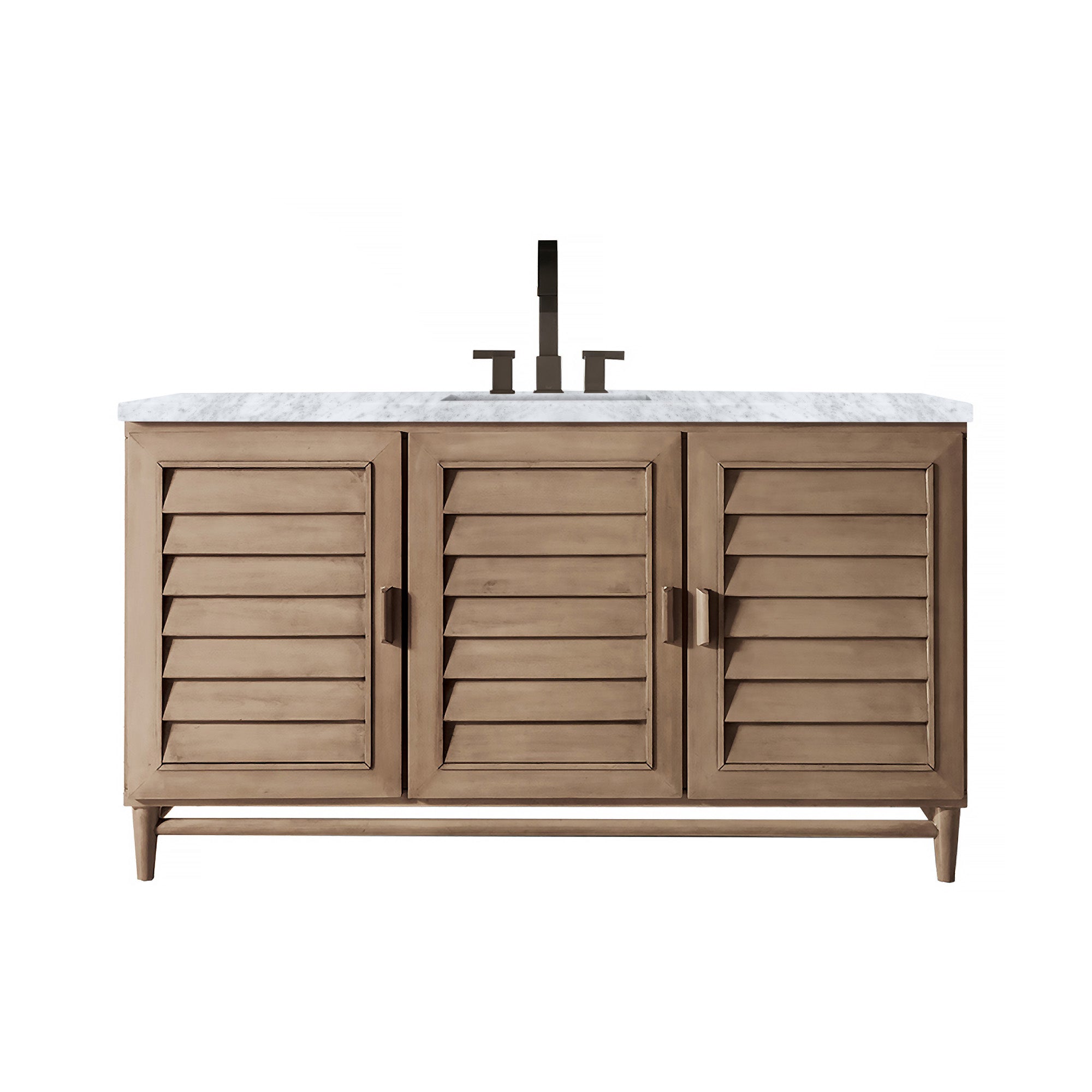 James Martin Vanities Portland 60" Single Vanity Whitewashed Walnut