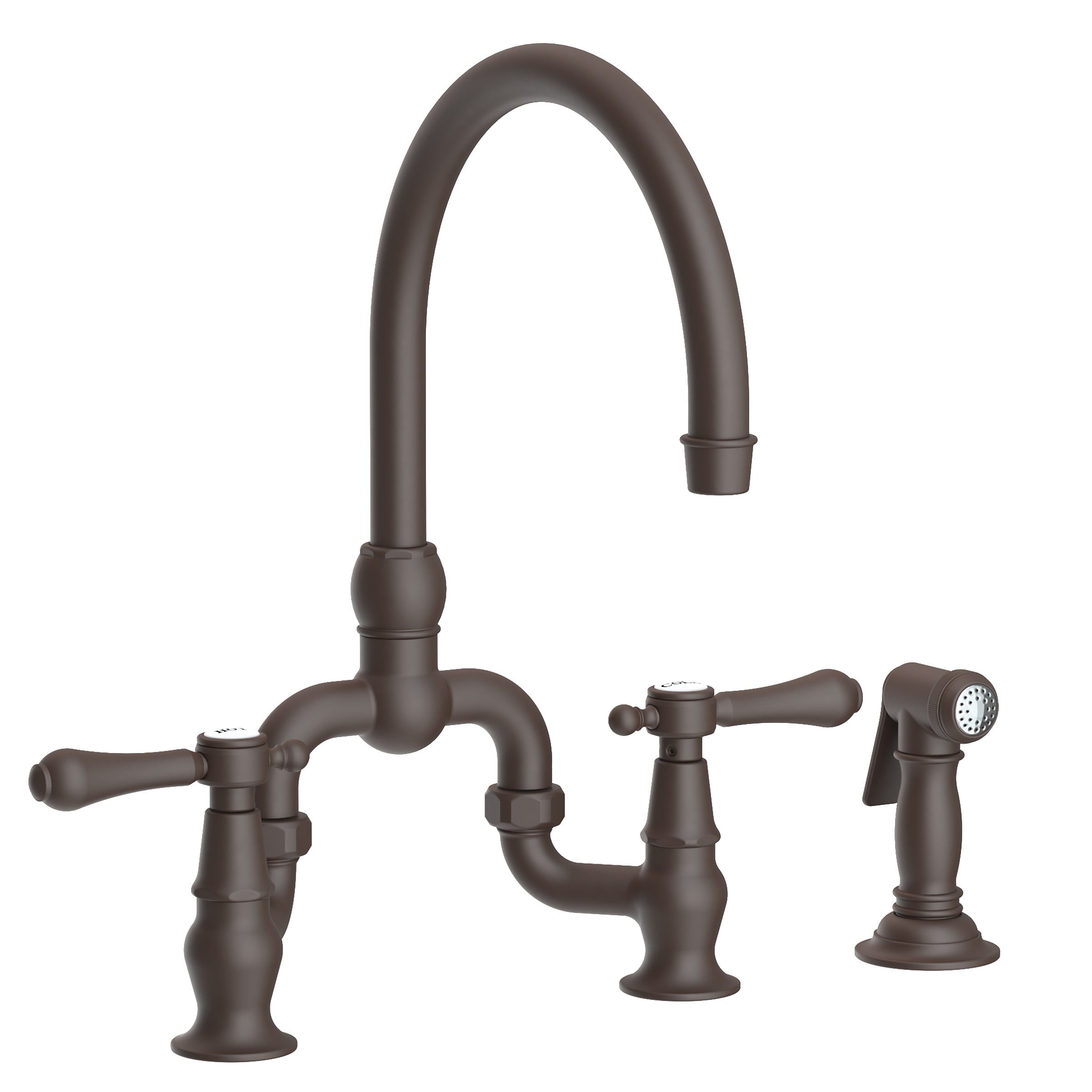 Newport Brass Chesterfield Kitchen Bridge Faucet with Side Spray