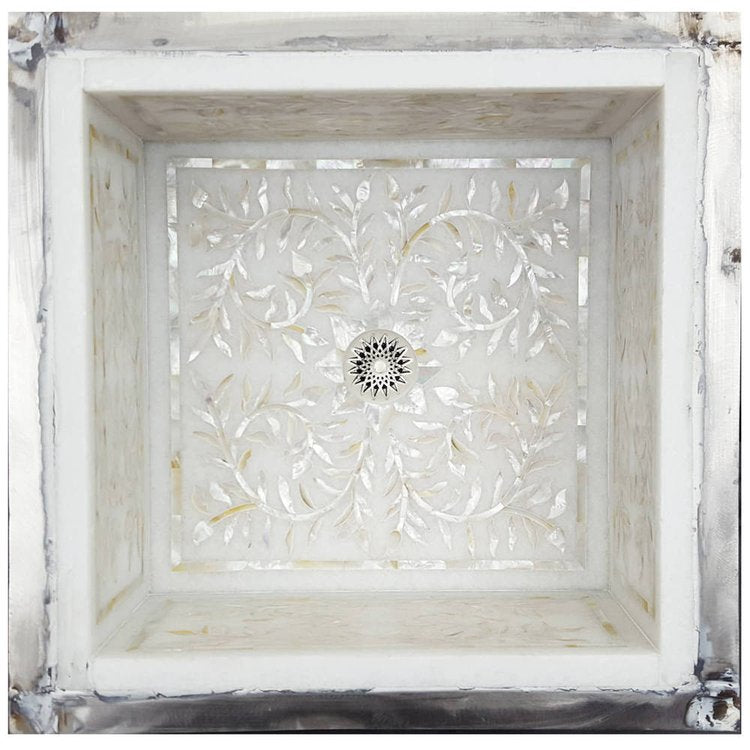 white marble sink