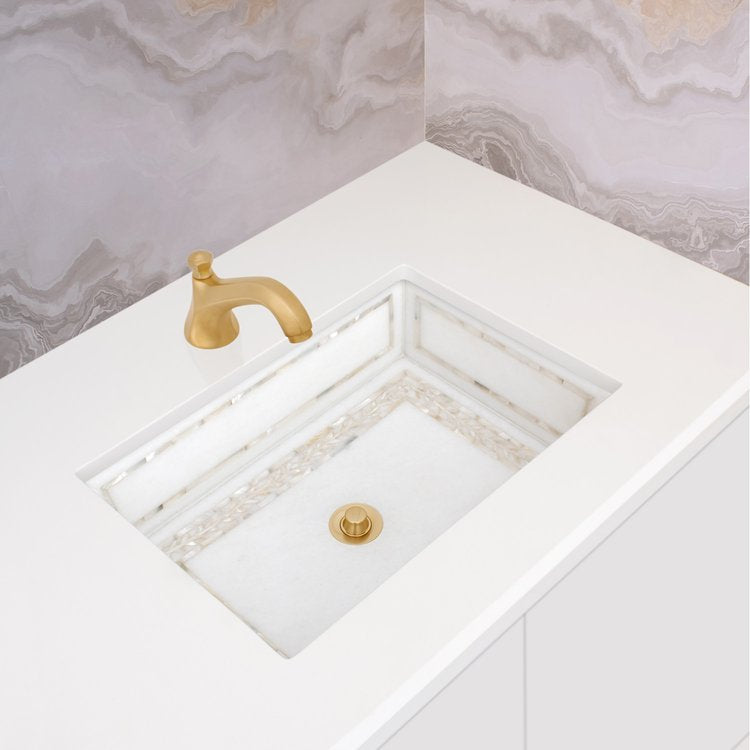 white marble sink