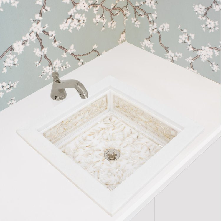 white marble sink