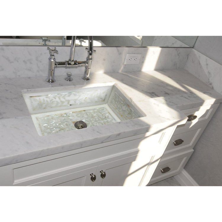 white marble sink