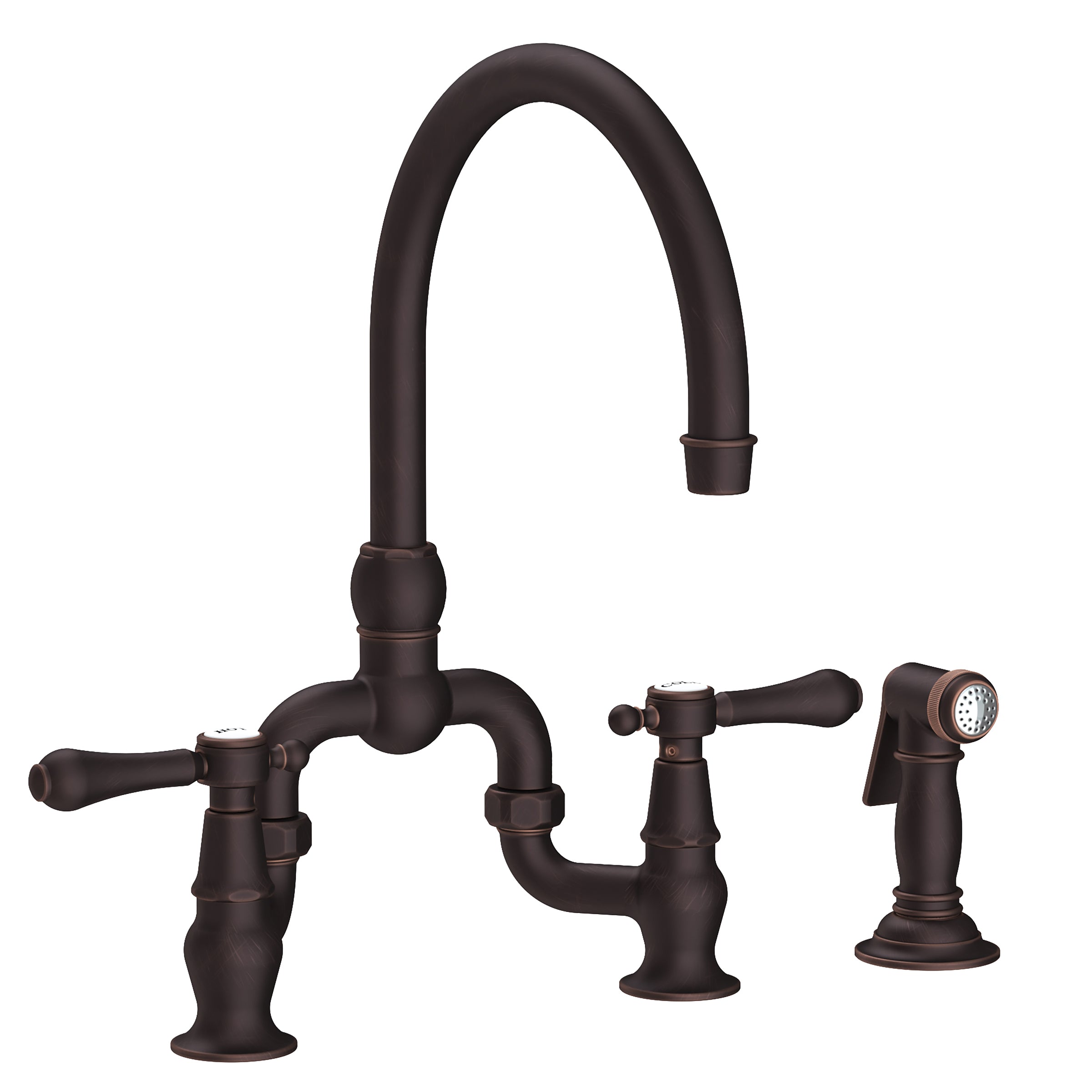 Newport Brass Chesterfield Kitchen Bridge Faucet with Side Spray