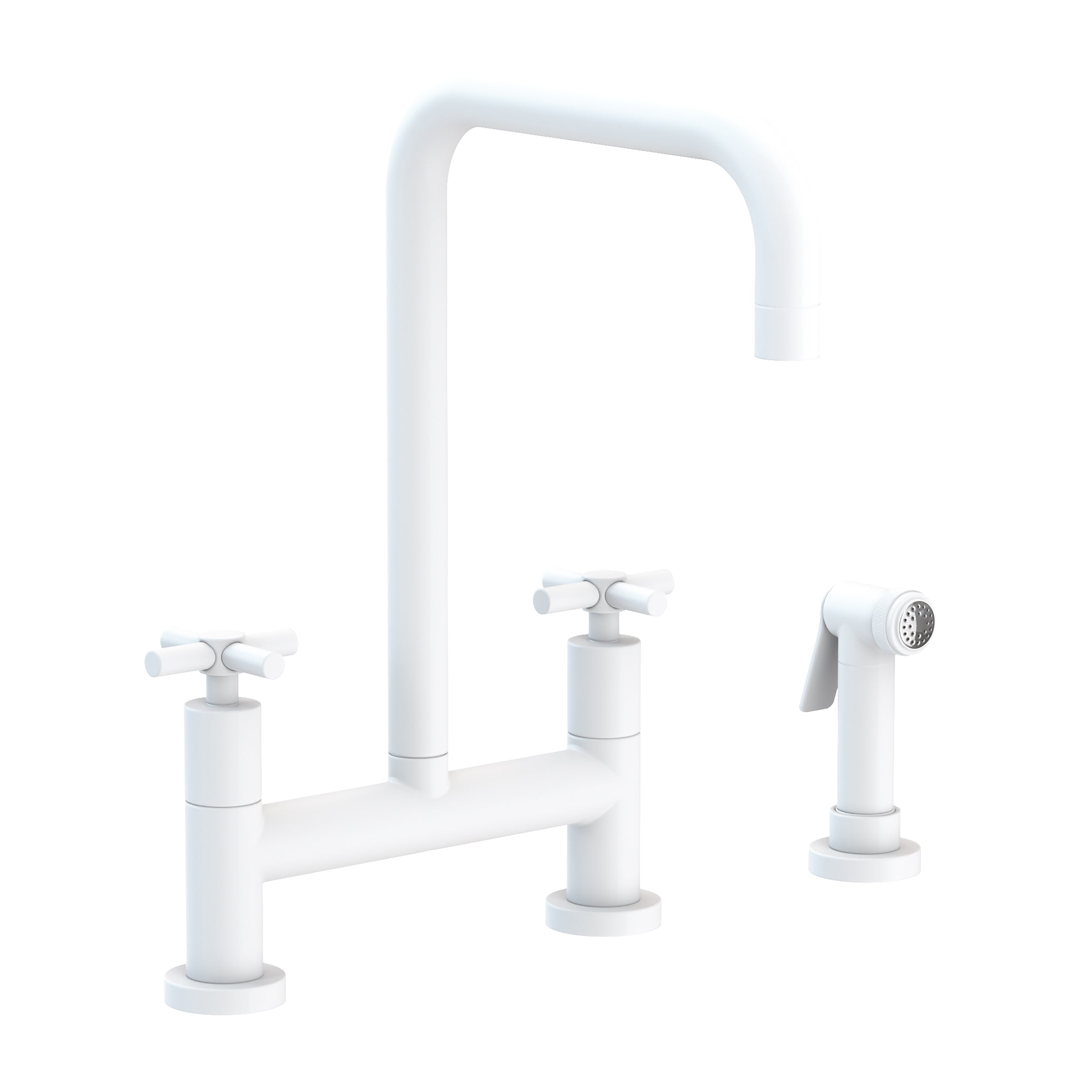 Newport Brass East Square Kitchen Bridge Faucet with Side Spray