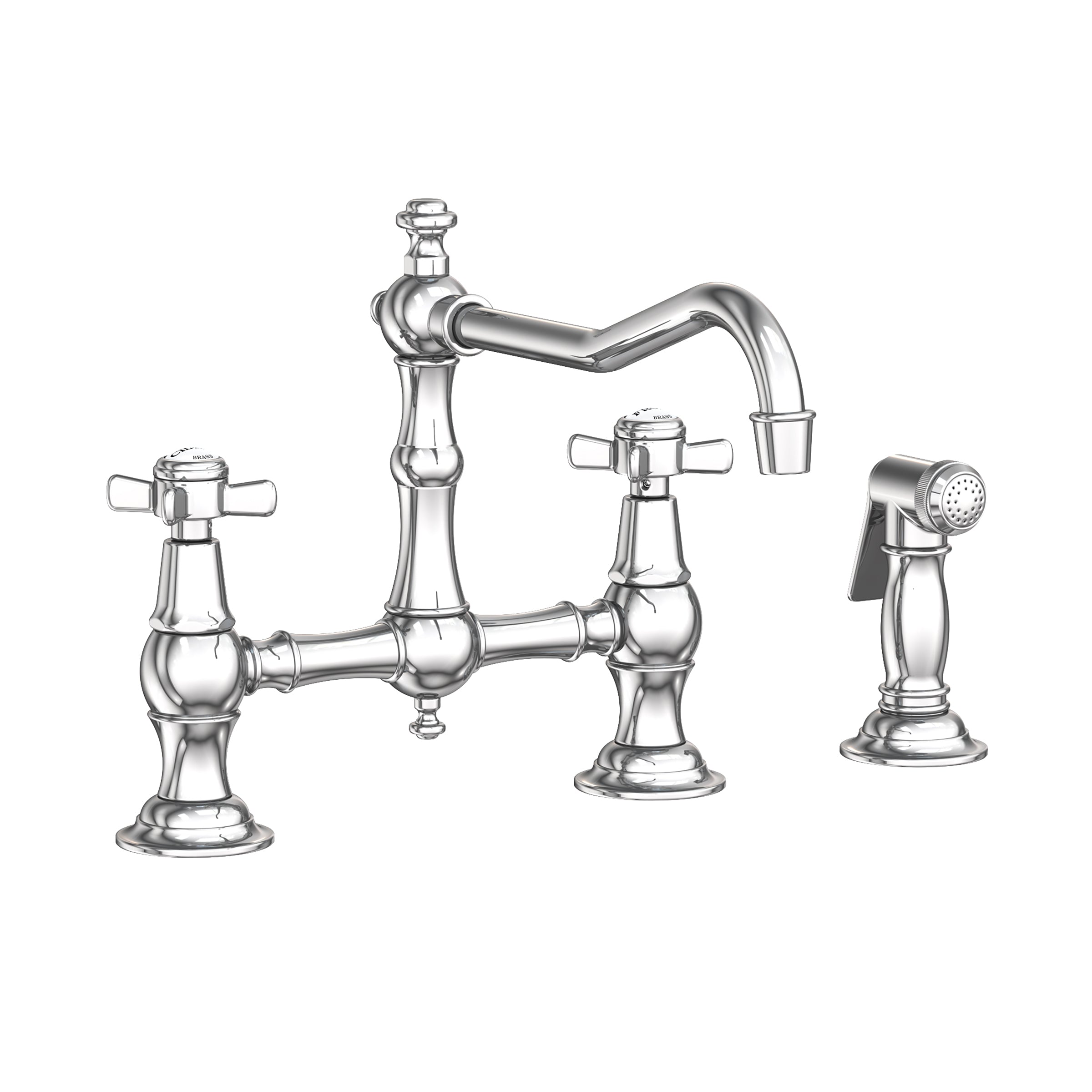 polished chrome bridge faucet