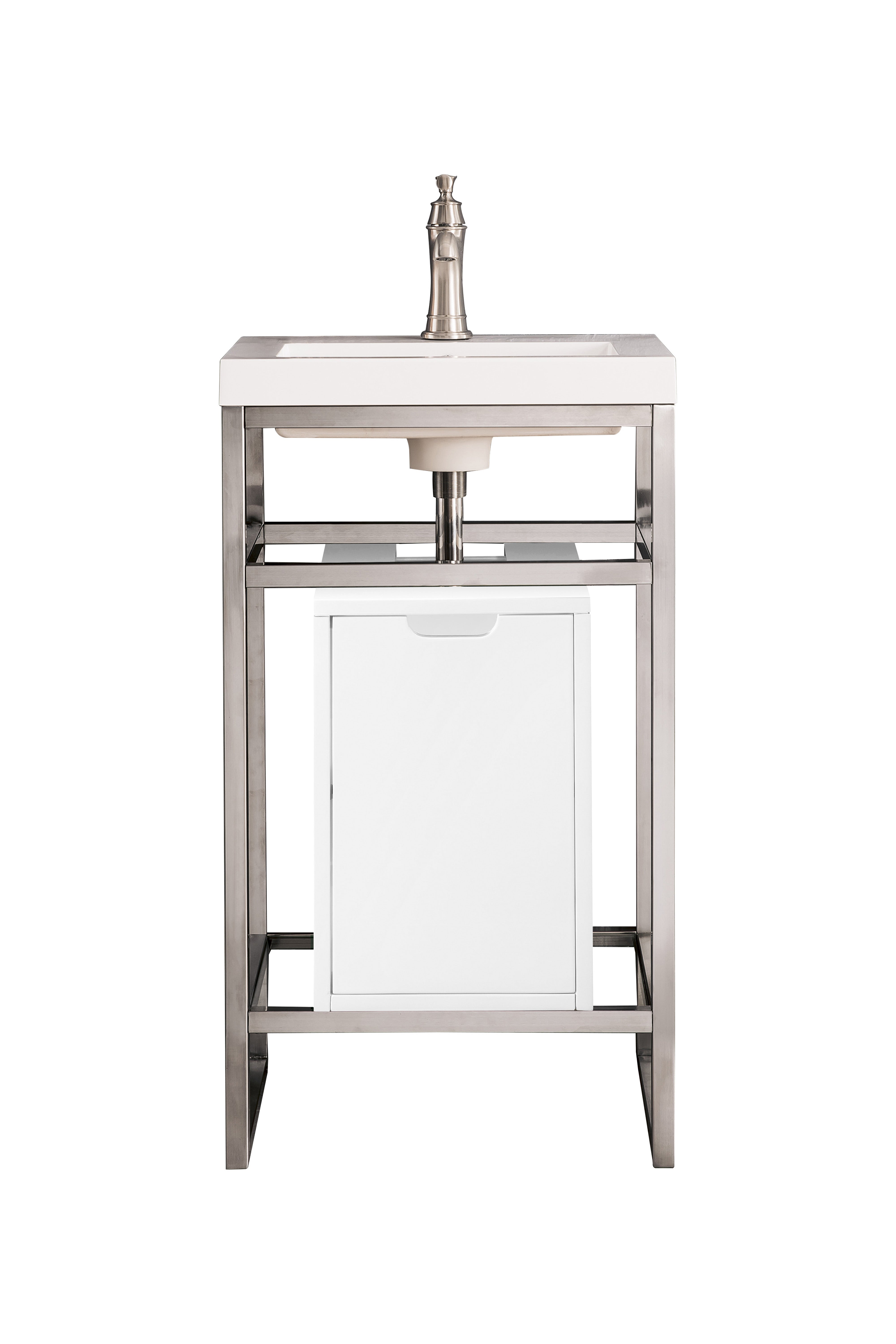 brushed nickel console