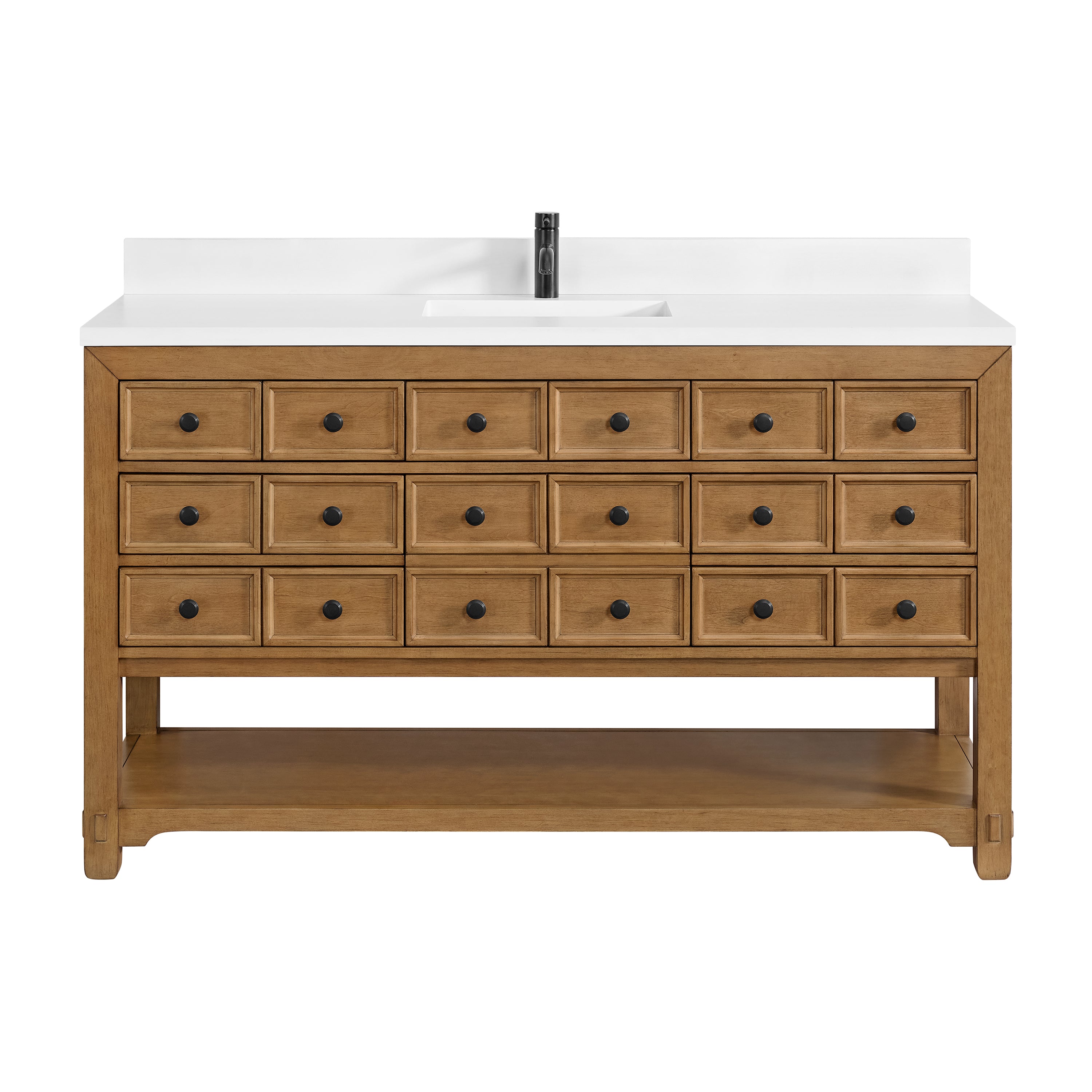 James Martin Vanities Malibu 60" Single Vanity - Amber Birch