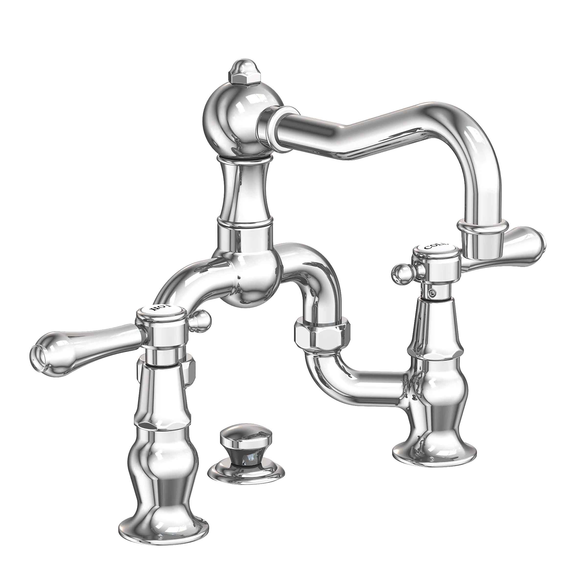 polished chrome bridge faucet
