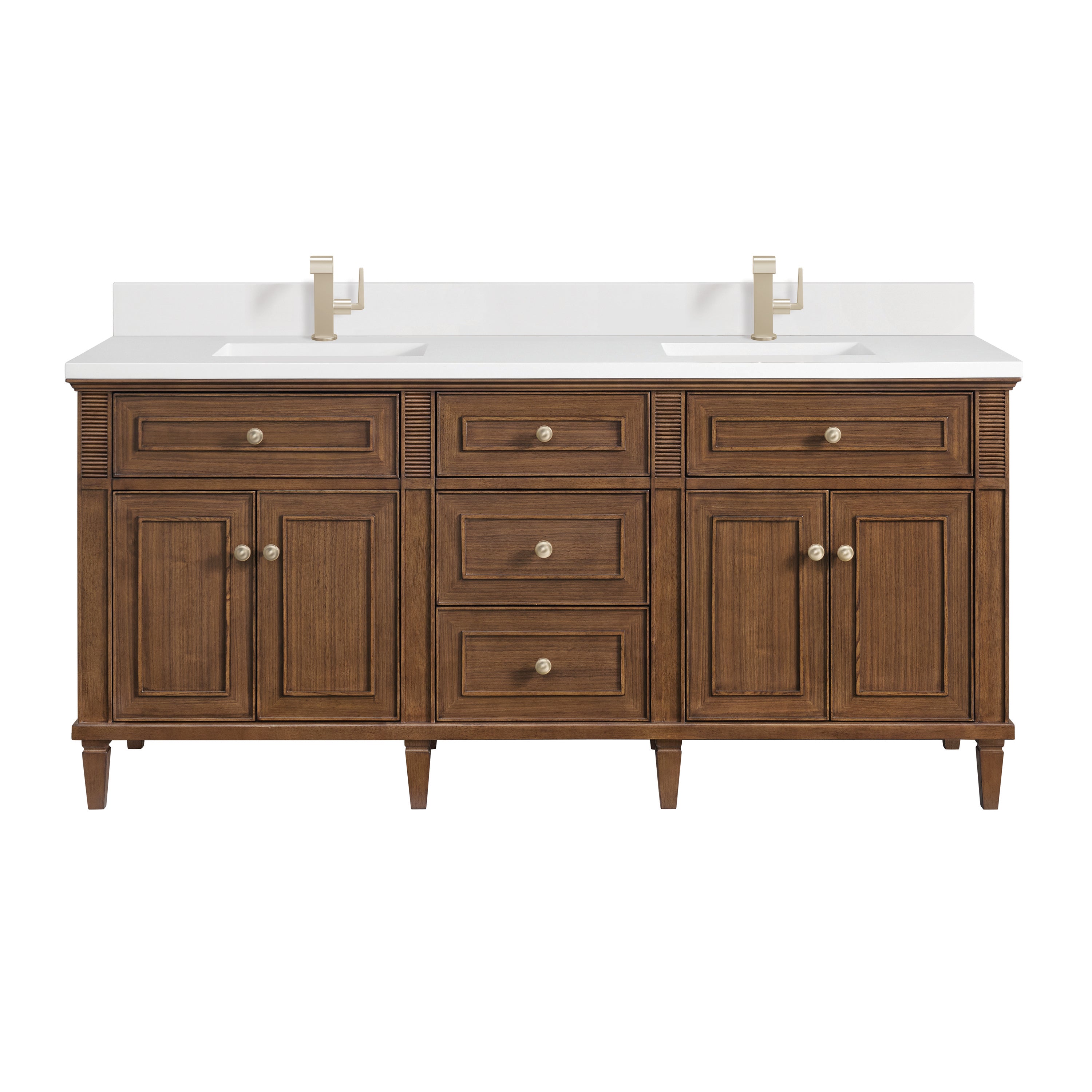 James Martin Vanities Lorelai 72"Double Vanity - Mid-Century Walnut